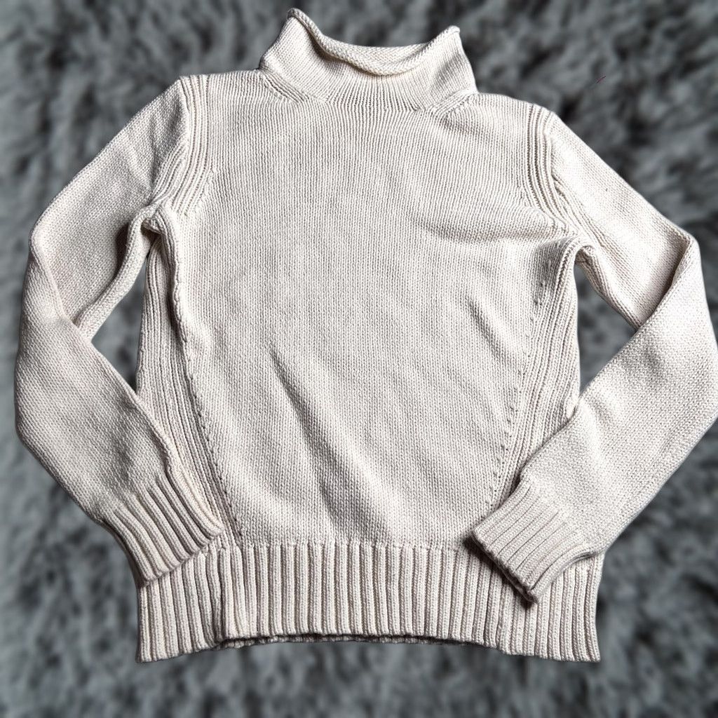 J.Crew J.Crew Sweater Womens XS White Cotton Nylon Turtleneck Raglan Knit Pullover Winter Pullover Knit Casual Mens Women Boys Girls Size XS / US 0-2 / IT 36-38 - 1 Thumbnail