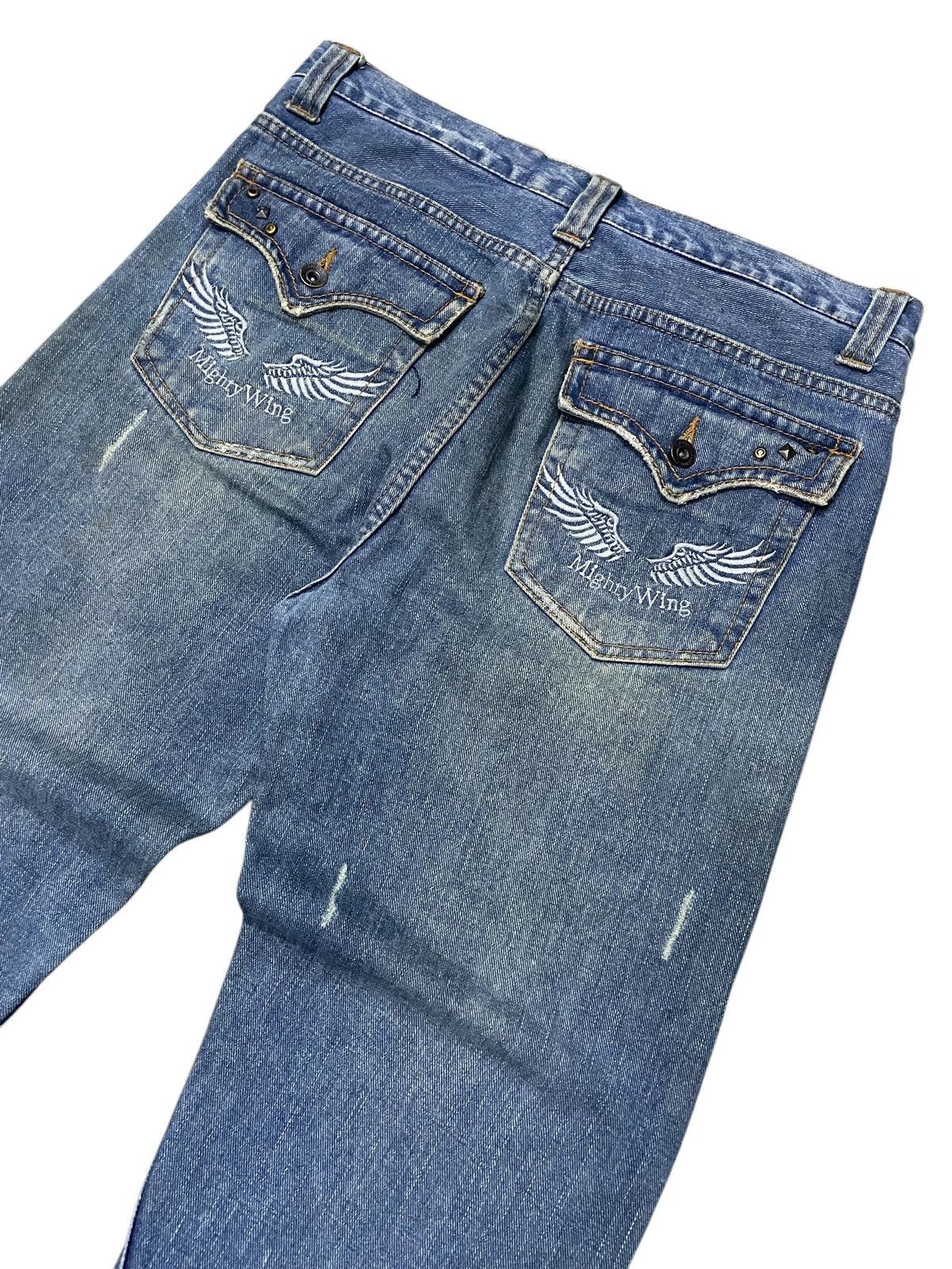 Japanese Brand × Le Grande Bleu (L.G.B.) × Tornado Mart Nylaus Japan Spiral Flare Studded Rhinestones Muddy Jeans Size US 32 / EU 48 - 14 Thumbnail