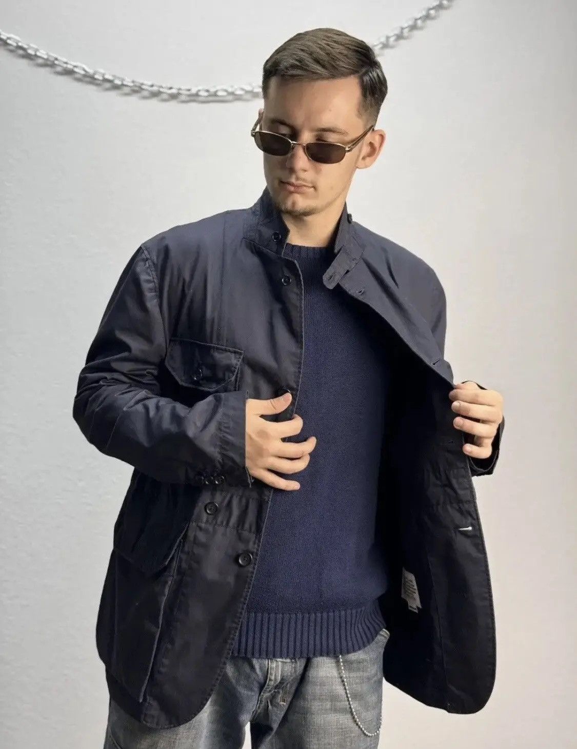 Engineered Garments × Japanese Brand Engineered Garments Multipocket Jacket Navy Memory Polyester Size US M / EU 48-50 / 2 - 6 Thumbnail