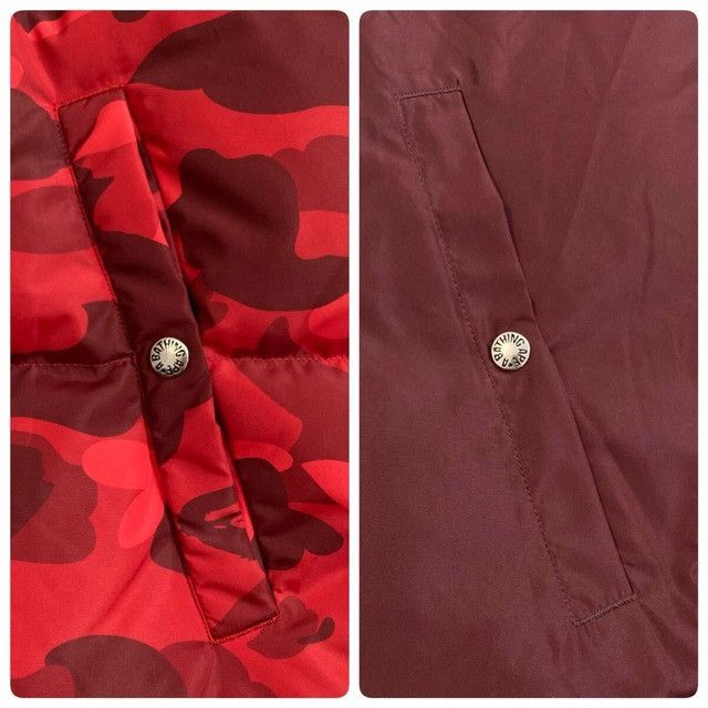 Bape 🔥Reversible🔥 BAPE Red Camo Puffer Down Jacket a bathing ape Size US L / EU 52-54 / 3 - 7 Thumbnail