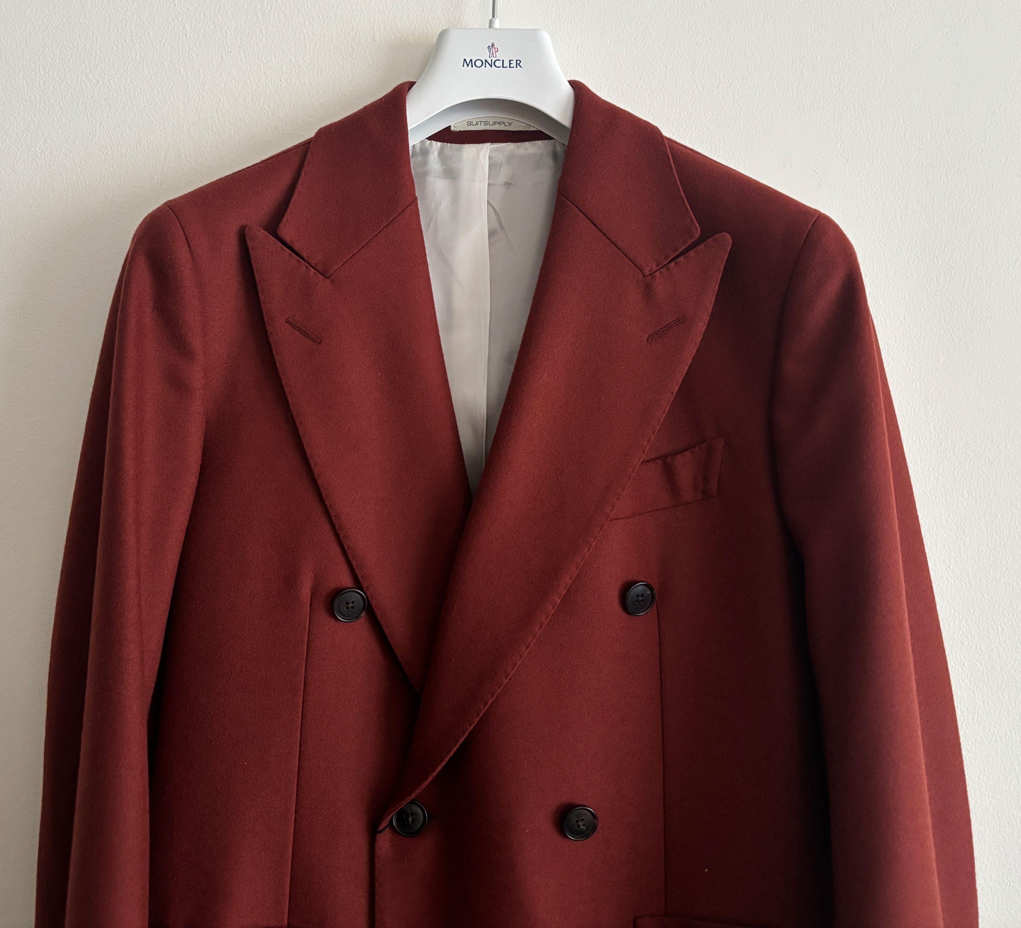 Suitsupply $595 Red Double Breasted Overcoat - Small/Medium Size US M / EU 48-50 / 2 - 2 Thumbnail