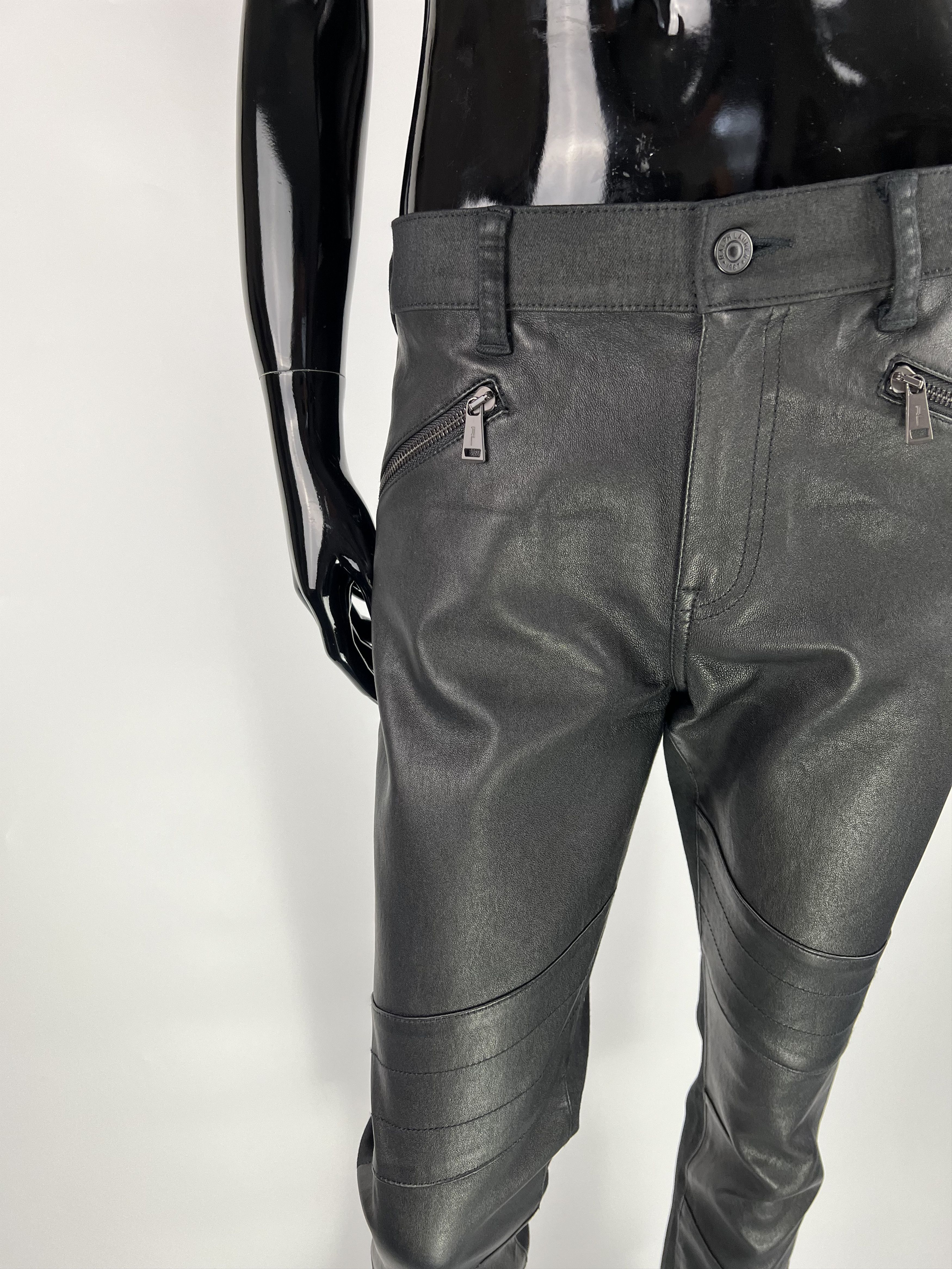 Leather Polo Ralph Lauren Leather Cotton Leggings Size 30" / US 8 / IT 44 - 6 Thumbnail