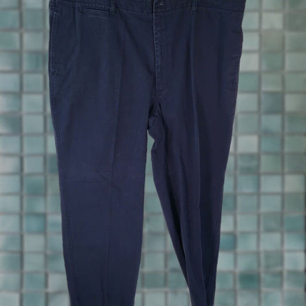 Vintage St. Johns Bay Mens Dress Pants Black 42x29 Flat Front Belt Loops 100% Cotton Classic Fit Straight Leg Regular Size 42 Mens Size US 42 / EU 58 - 1 Thumbnail
