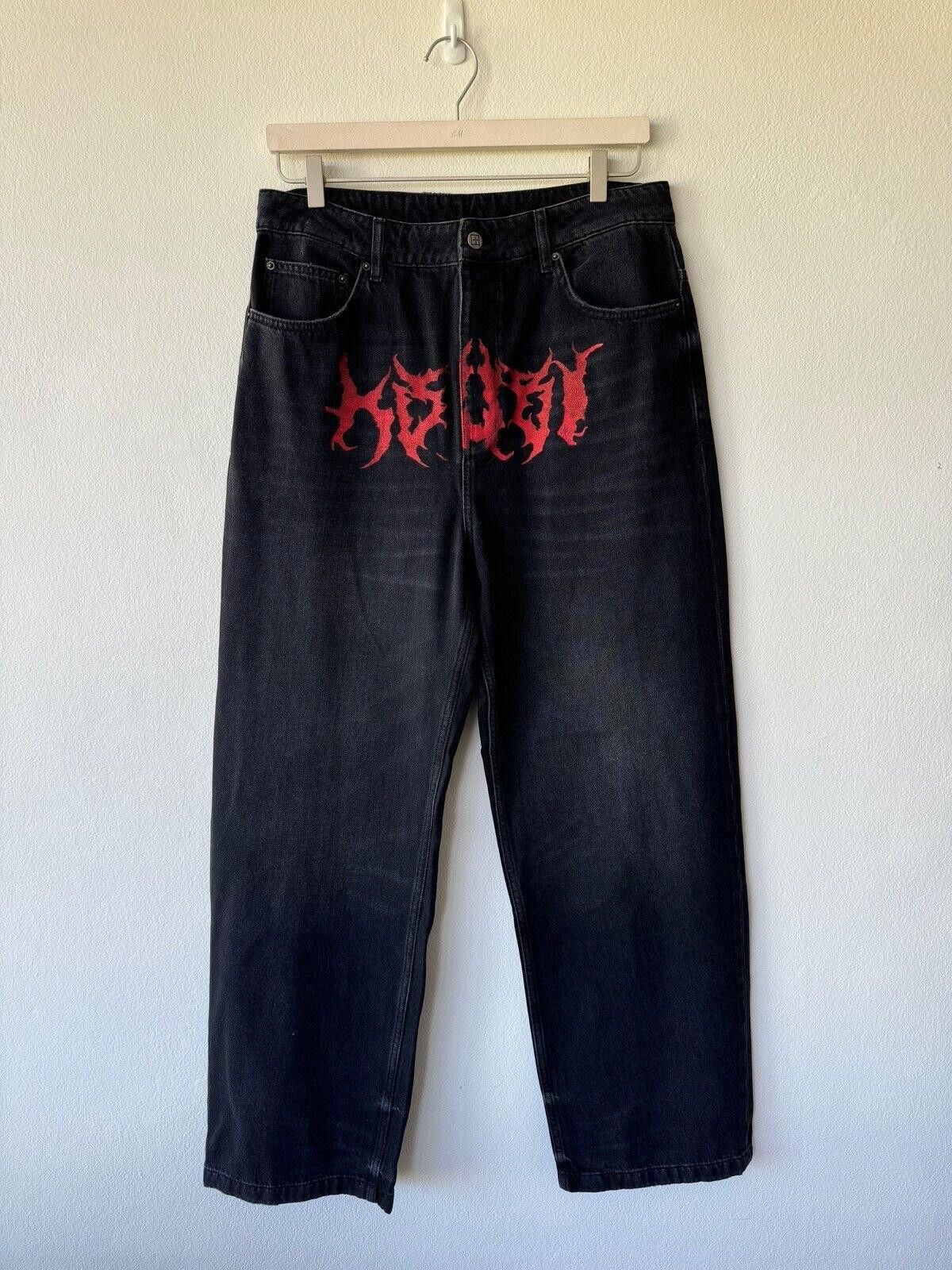 new Ksubi mens denim jean maxx metal black 32 sabbath wide