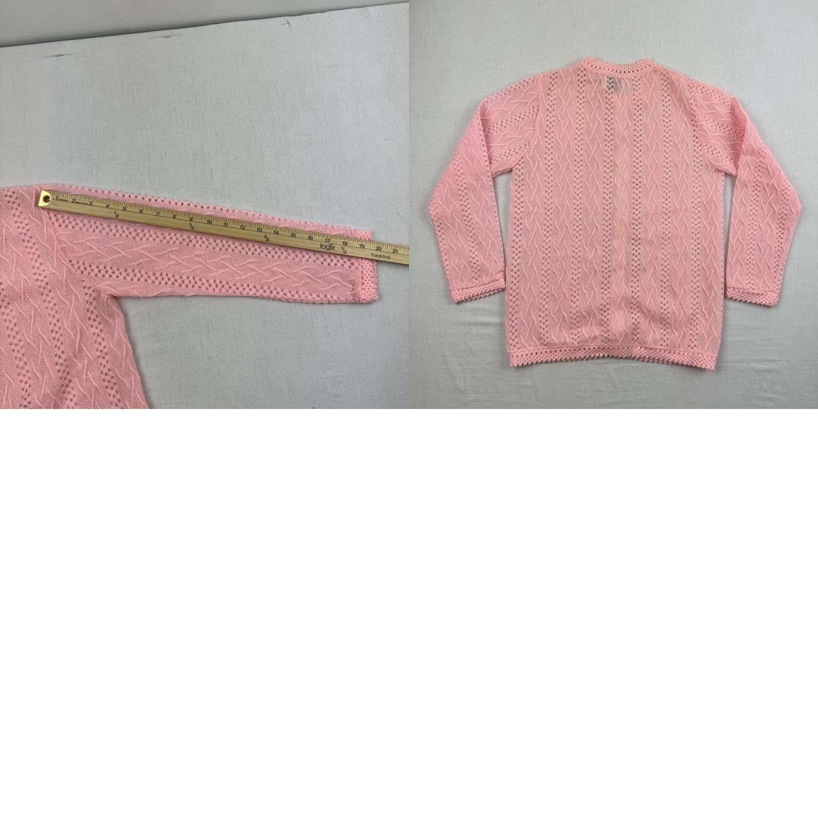 Vintage VINTAGE Miss Holly Cardigan Shirt 1960s Pink Small L Lace 60s Decade Cottage Core Womens Size L / US 10 / IT 46 - 8 Thumbnail