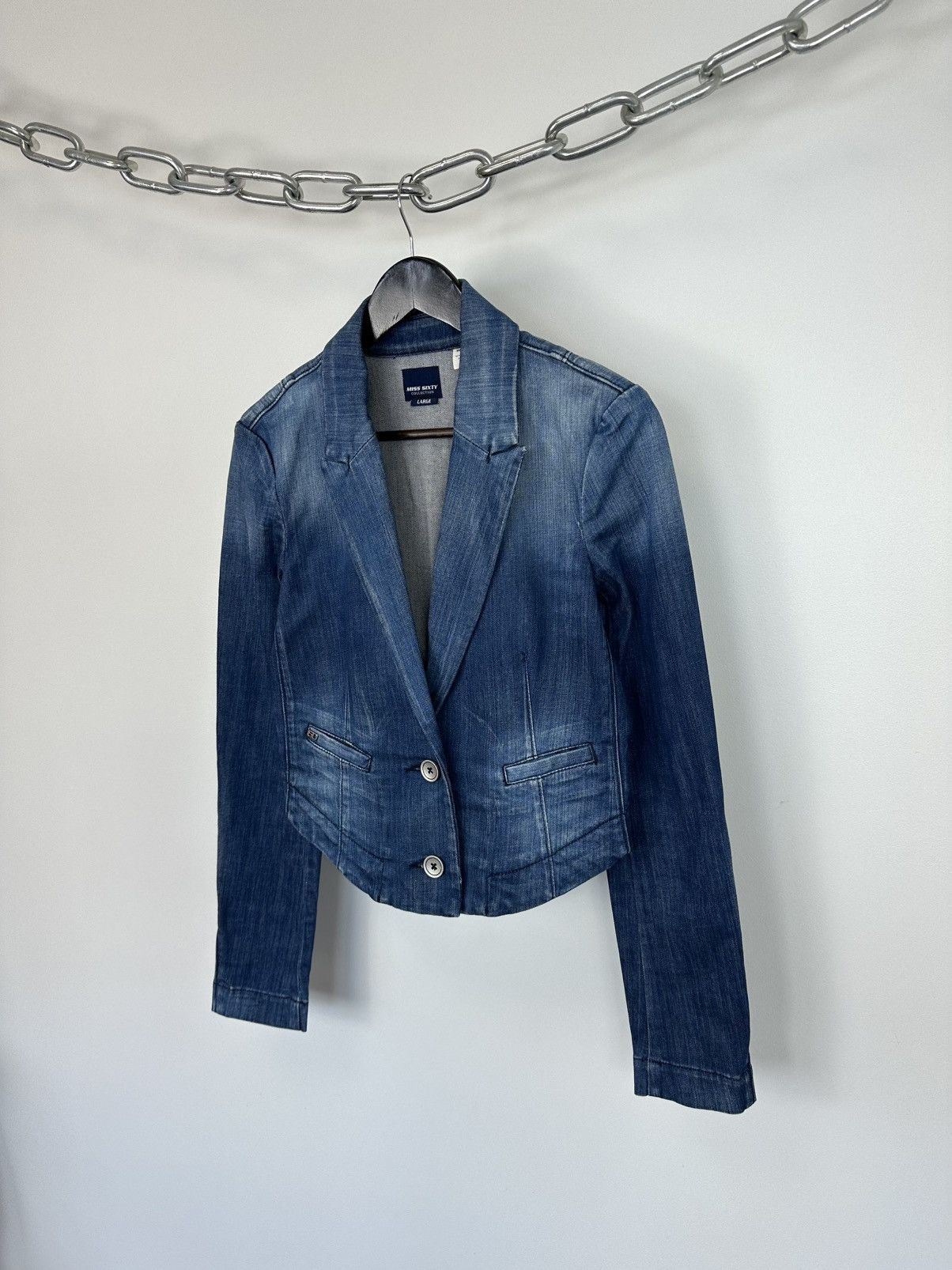 Miss Sixty Vintage Miss Sixty Avant Garde Y2K Crazy Biker Denim Jacket Size L / US 10 / IT 46 - 4 Thumbnail