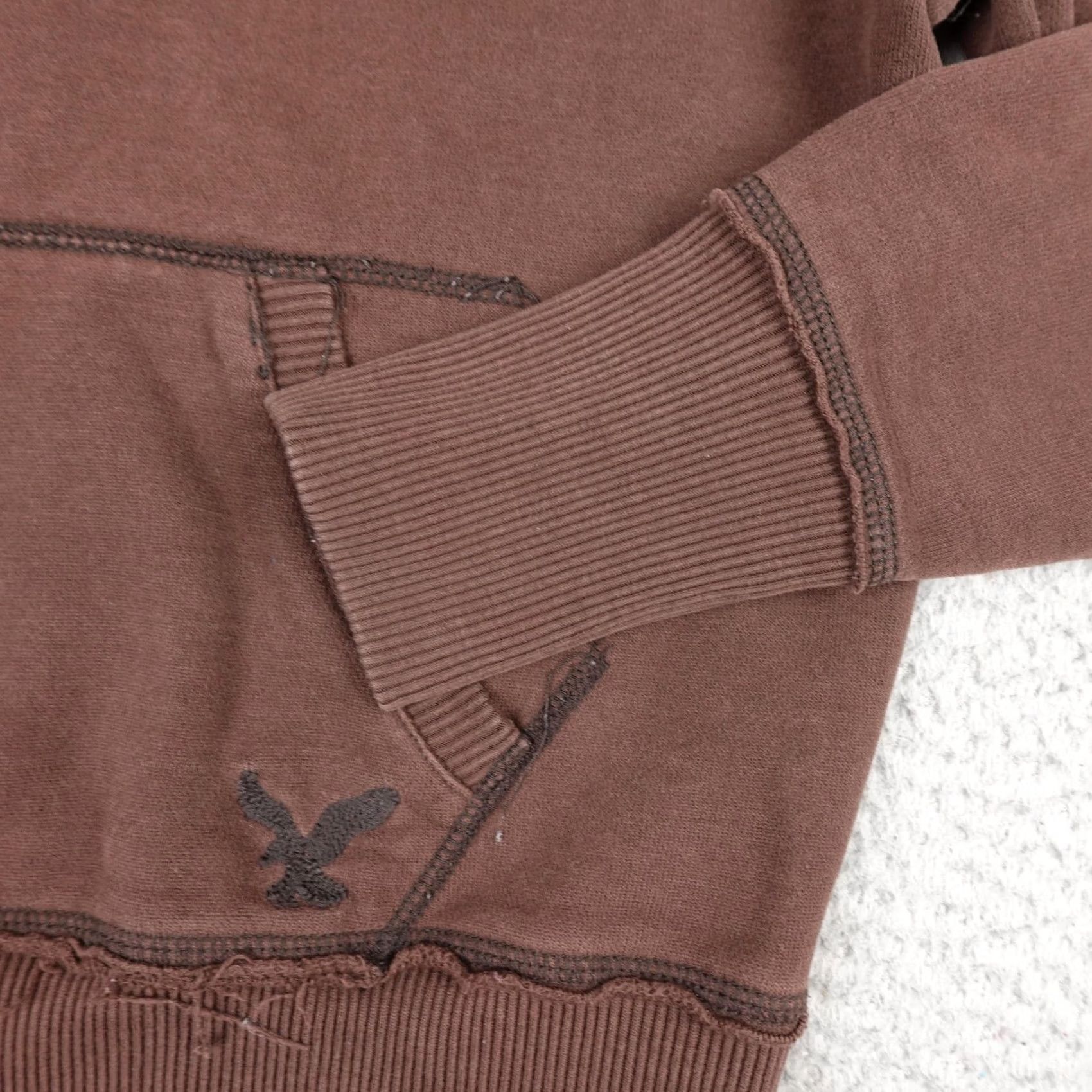 American Eagle Outfitters American Eagle Outfitters Hoodie Womens Medium Brown Fleece Lined Pullover Sweatshirt Y2K Vintage: No Size M / US 6-8 / IT 42-44 - 6 Thumbnail