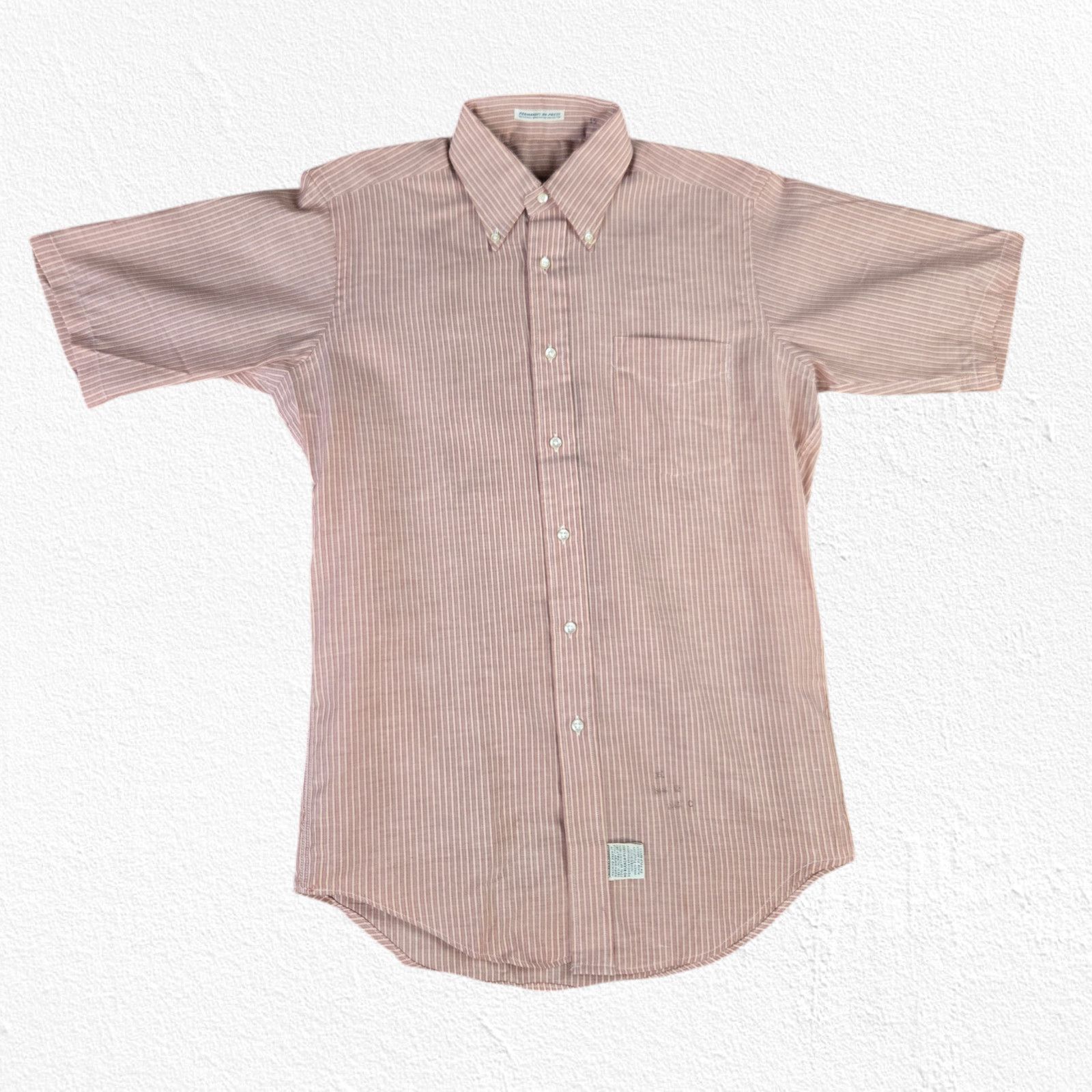 Vintage 60s Red Striped Retro Workwear Button Down Size Medium Size US M / EU 48-50 / 2 - 2 Thumbnail