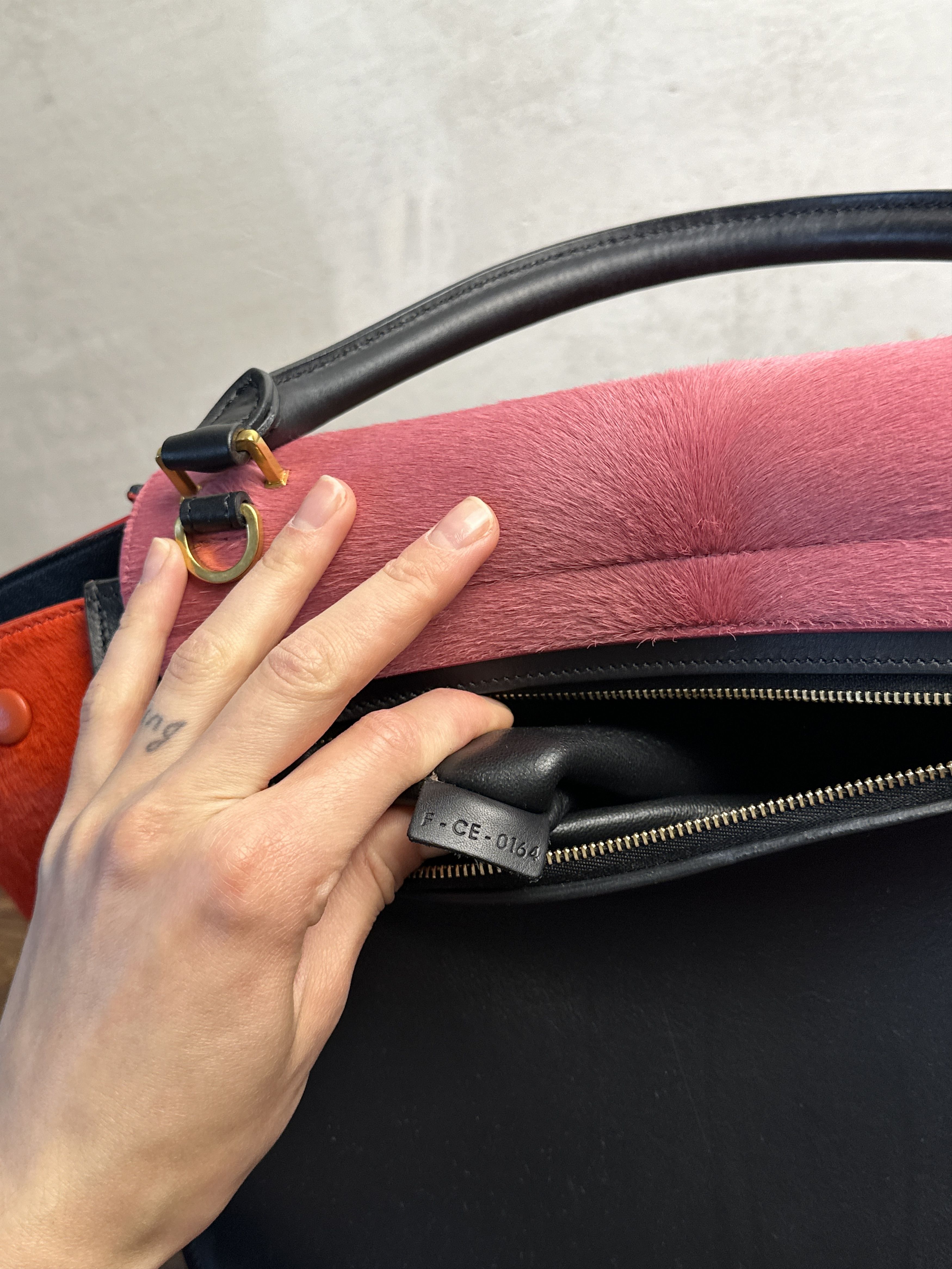 Celine Celine Trapeze Medium Ponyhair Tricolor Bag Size ONE SIZE - 9 Thumbnail