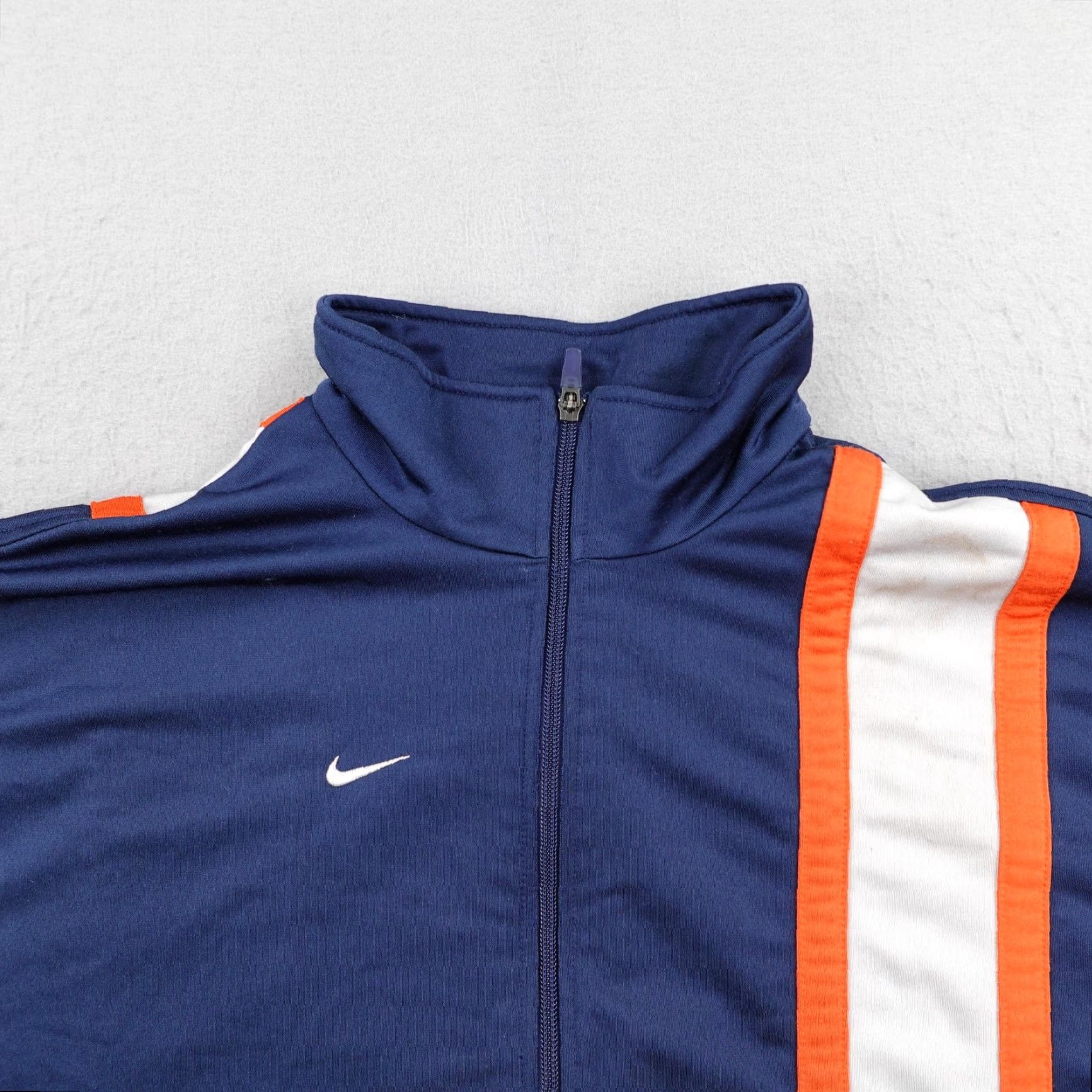 Nike VINTAGE Nike Jacket Mens 2XL Blue Full Zip Up Track Coat Stripes Y2K Orange White Size US XXL / EU 58 / 5 - 2 Thumbnail