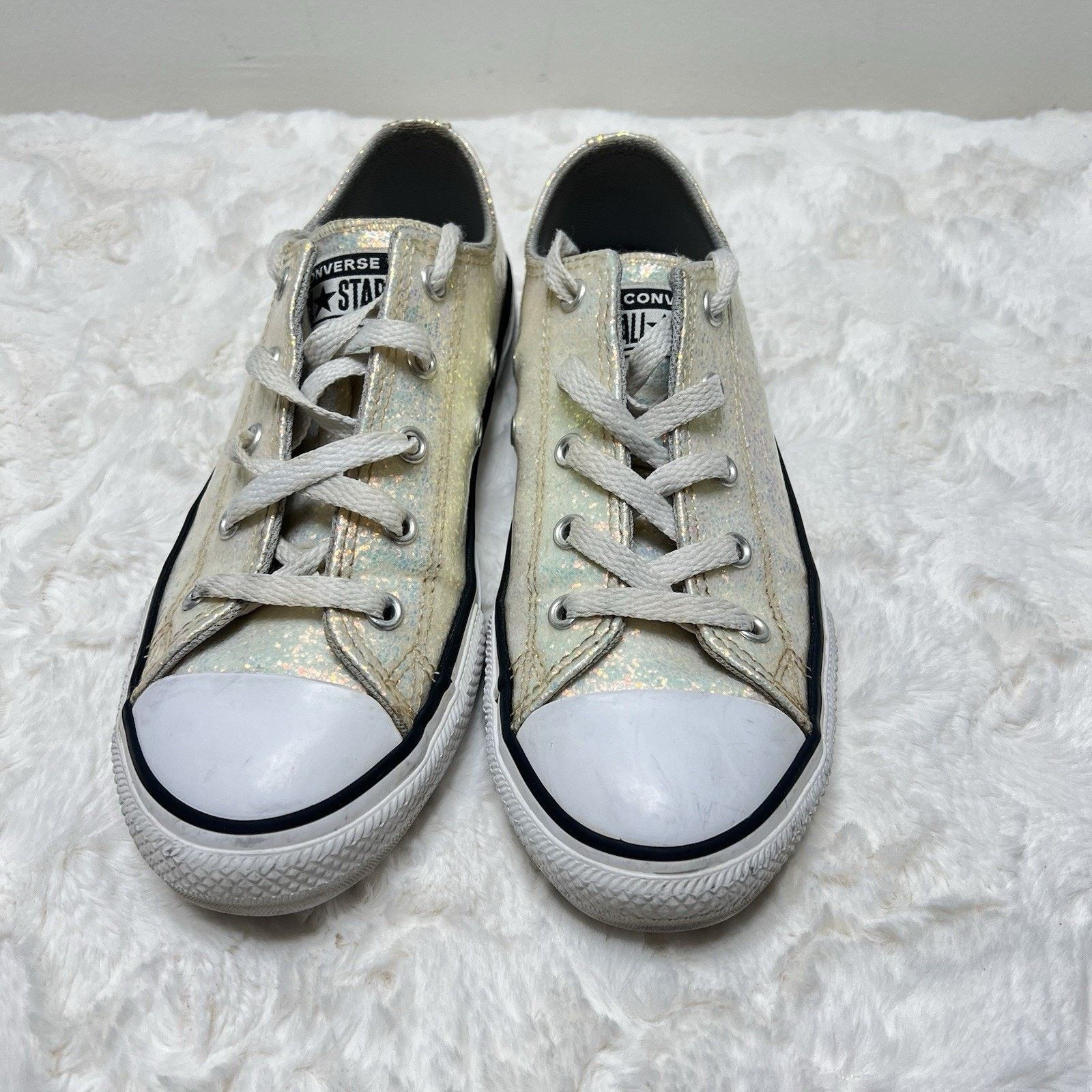 Converse Converse All Star Iridescent Sneaker Girl Sz 3 White Low Top Size US 4 / IT 34 - 2 Thumbnail