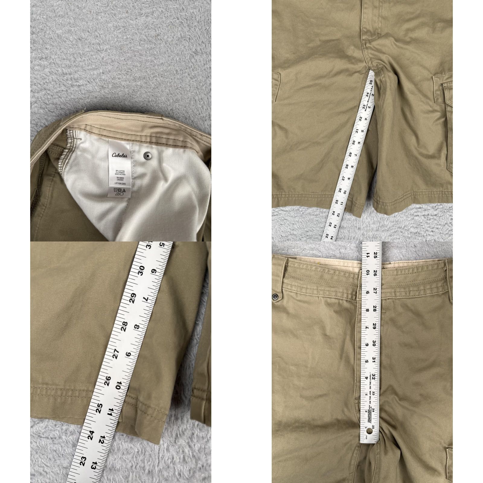 Vintage Cabela's Cargo Shorts Men 34 Beige Stretch Pockets Cotton Blend Durable Camp Hike Size US 34 / EU 50 - 8 Thumbnail