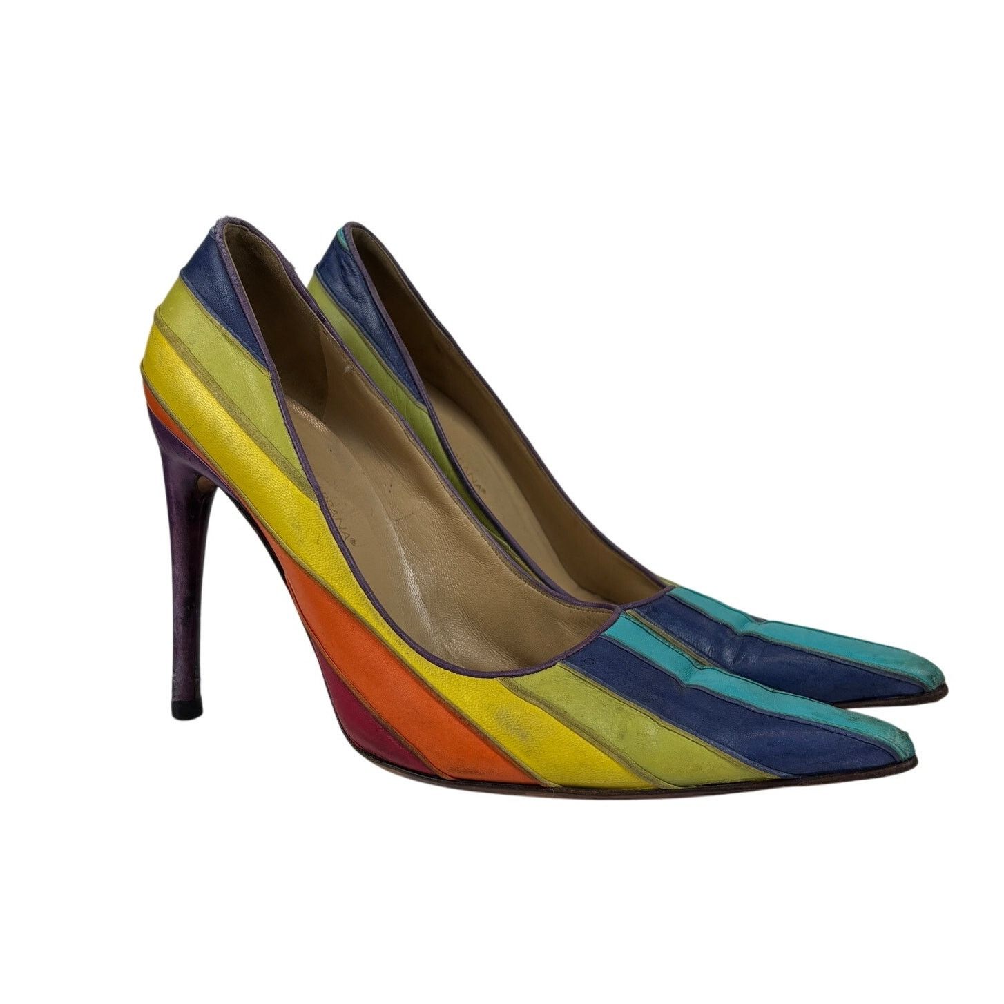 Dolce & Gabbana Rainbow Pumps High Heels Pointed 39 US 9
