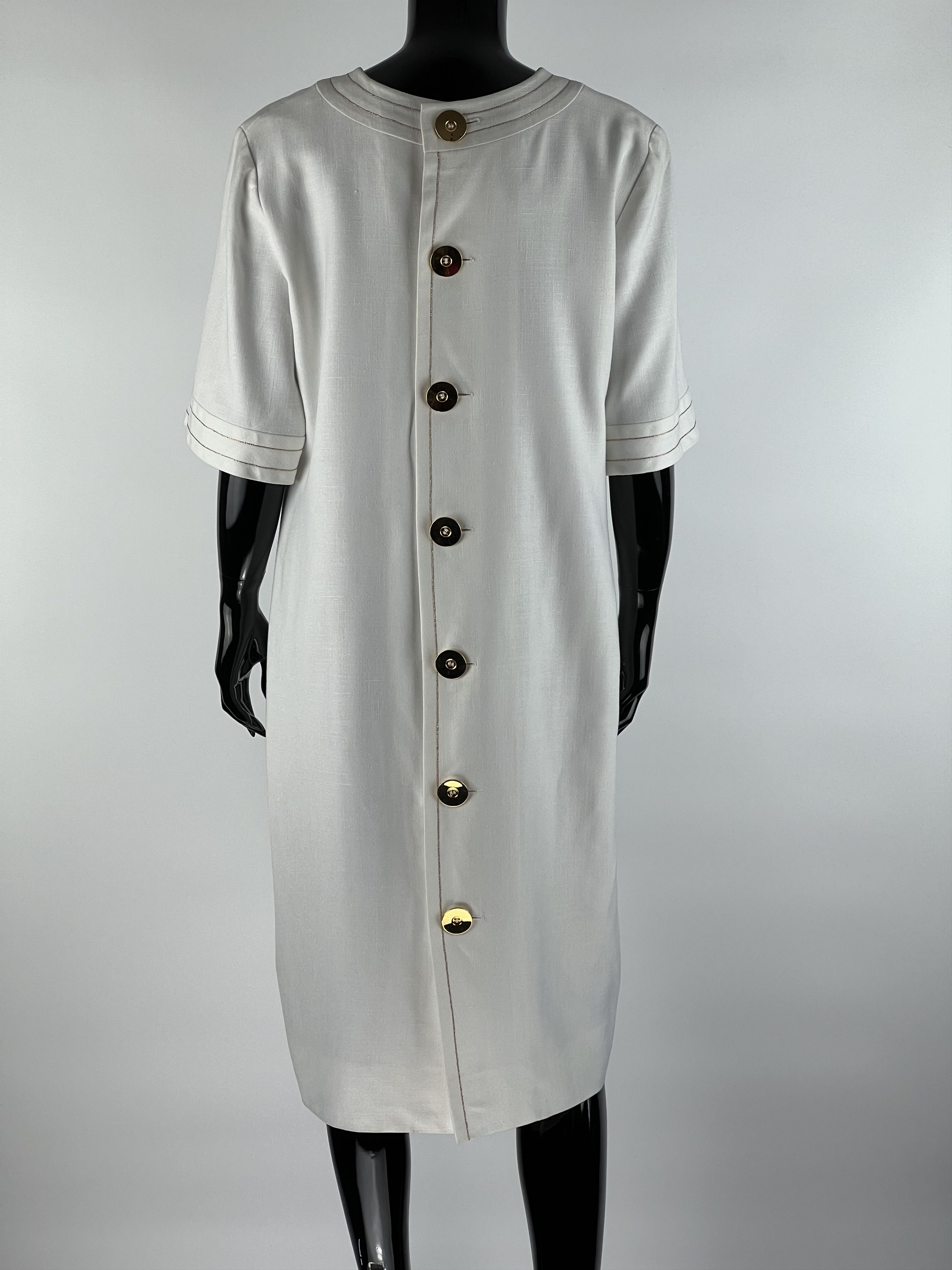Givenchy 70s Rare VTG Givenchy Nouvelle Boutique Linen Midi Dress Size M / US 6-8 / IT 42-44 - 3 Thumbnail