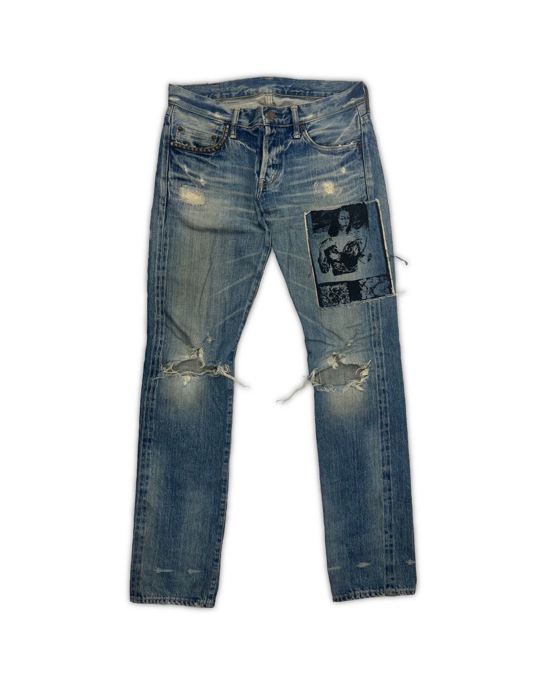 Hysteric Glamour Patchwork Destroyed Denim Jeans