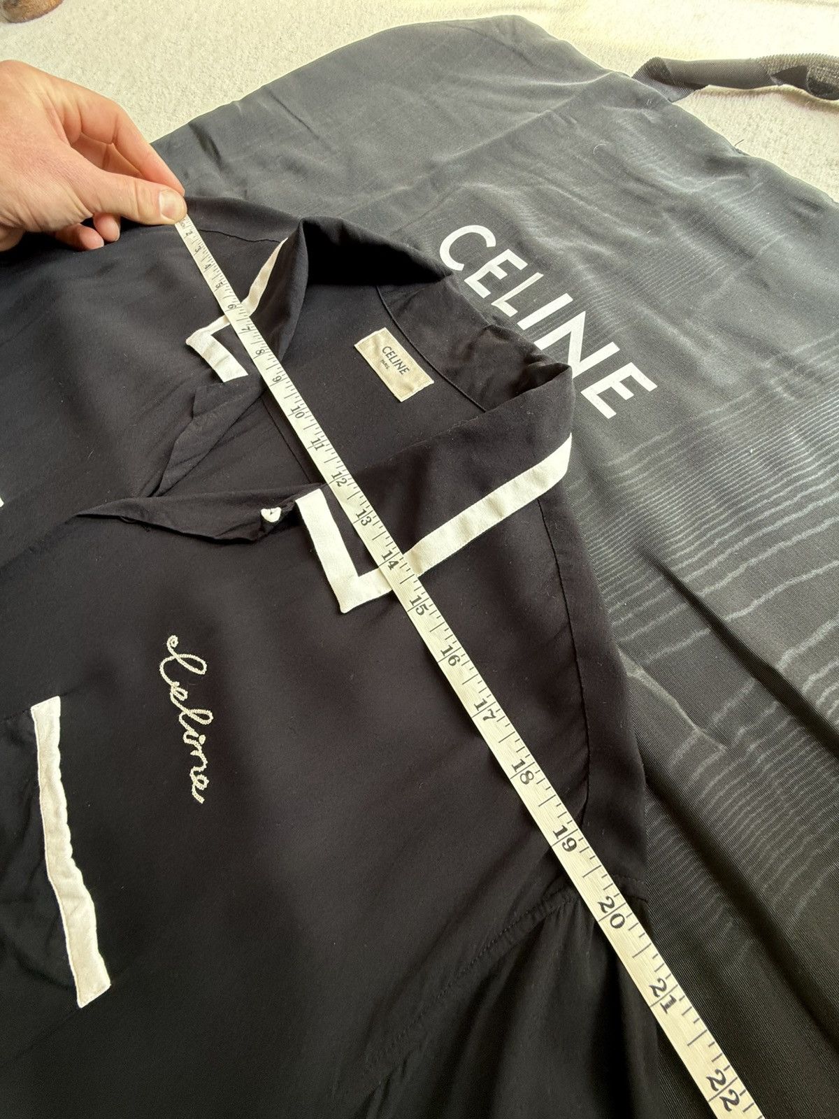 Celine SS21 Celine Dancing Kid Hedi bowling Hawaiian shirt logo 42 Size US L / EU 52-54 / 3 - 5 Thumbnail