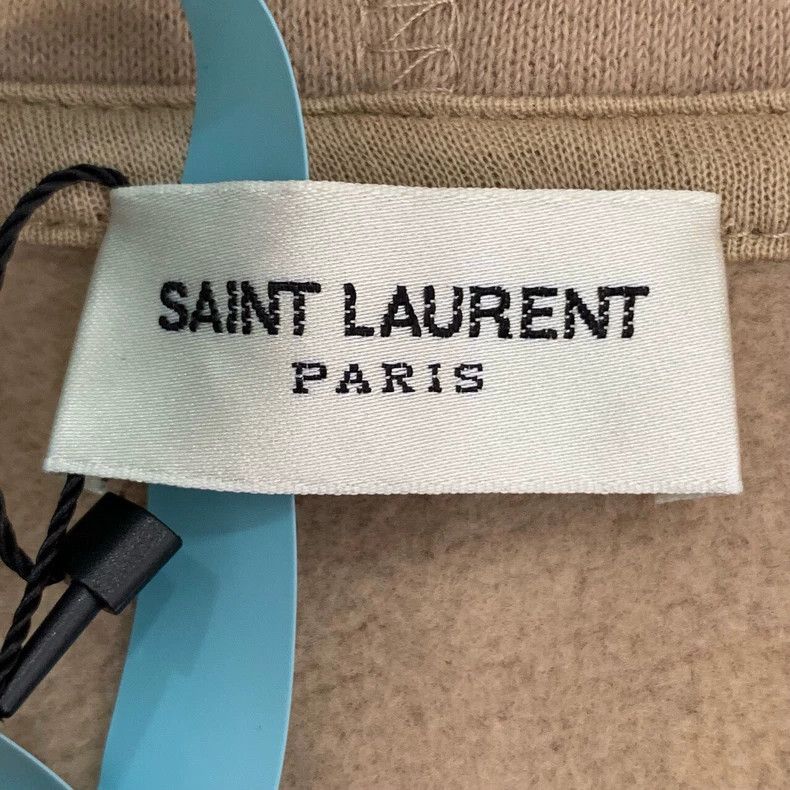 Saint Laurent Paris Saint Laurent Hooded cotton long-sleeve sweatshirt in khaki Size US L / EU 52-54 / 3 - 5 Thumbnail