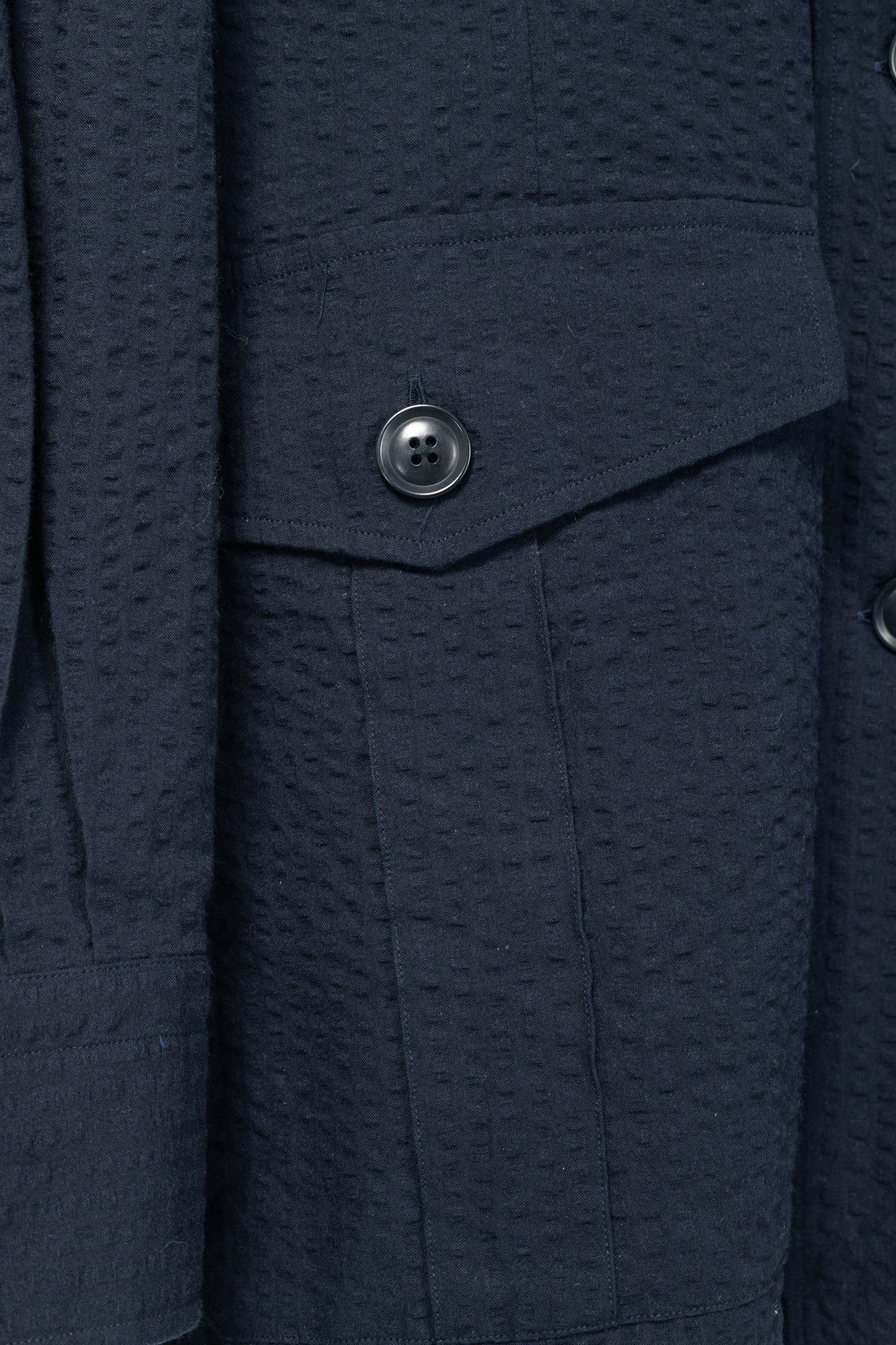 Ring Jacket RJ By Ring Jacket Navy Cotton Seersucker Utility Jacket Size US XL / EU 56 / 4 - 7 Thumbnail