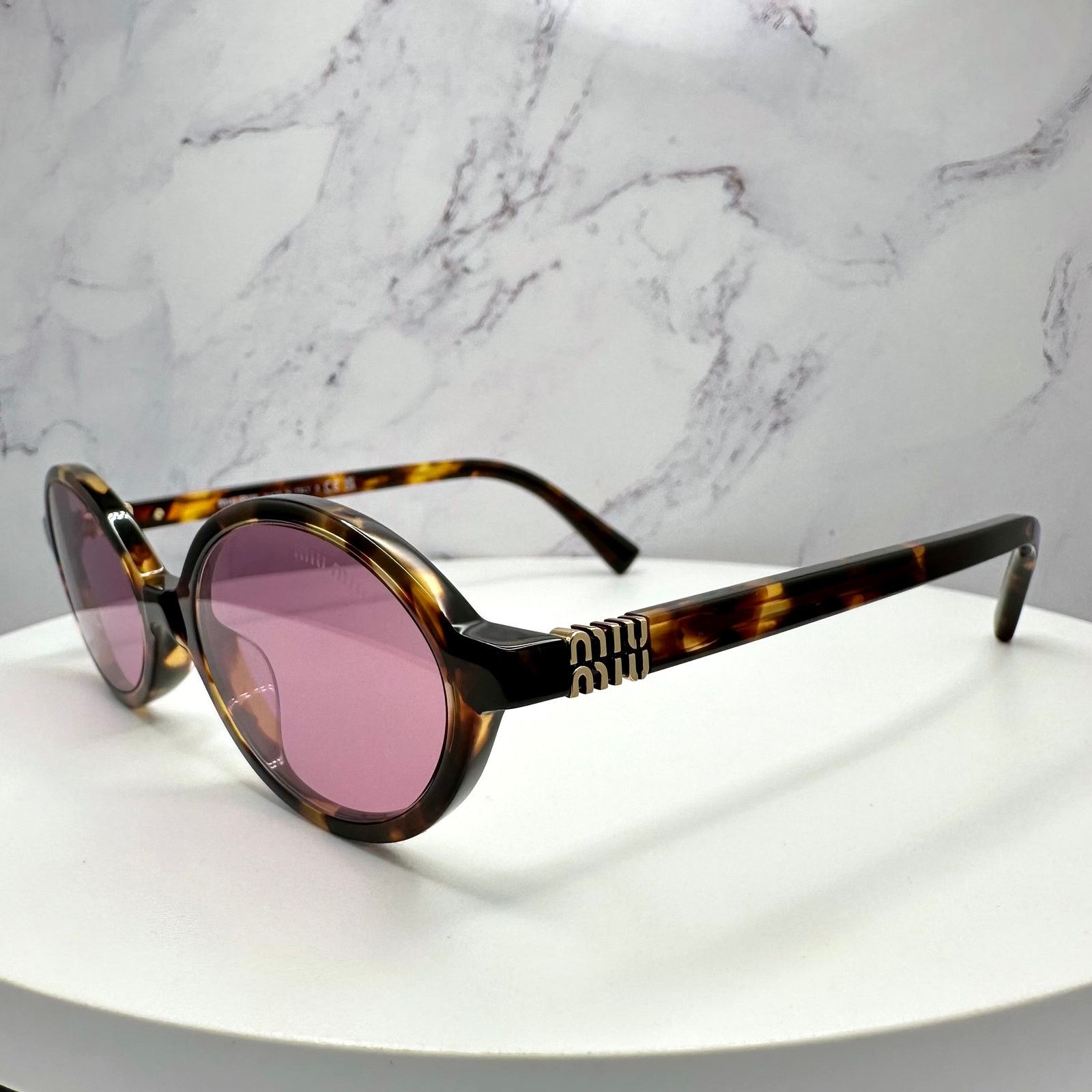 Miu Miu MIU MIU Sunglasses New Brown Gold Metal Logo Authentic Size ONE SIZE - 18 Thumbnail