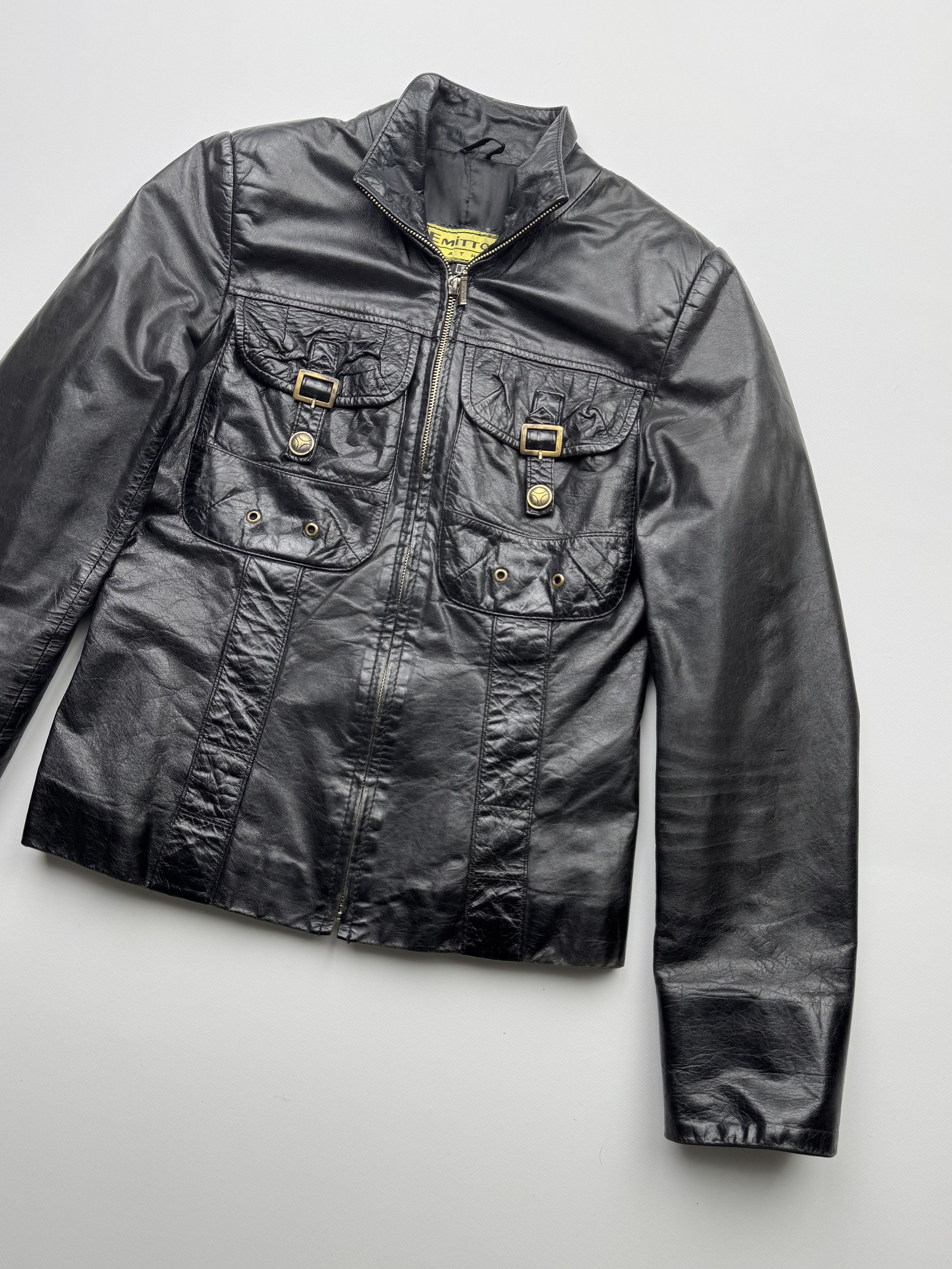 Vintage Vintage Cropped Leather Jacket B248(V16)E2 Size XS / US 0-2 / IT 36-38 - 3 Thumbnail