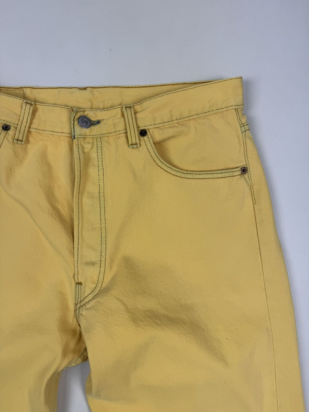 Levi's 1990’s Distressed Levi’s 501xx Yellow Denim Jeans Pants Size US 36 / EU 52 - 11 Thumbnail