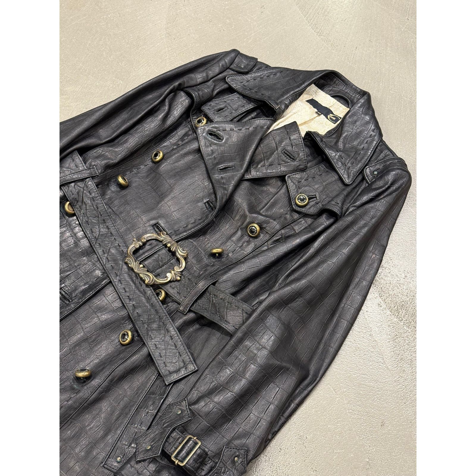 Roberto Cavalli 2000s Cavalli heavy leather coat Size M / US 6-8 / IT 42-44 - 3 Thumbnail