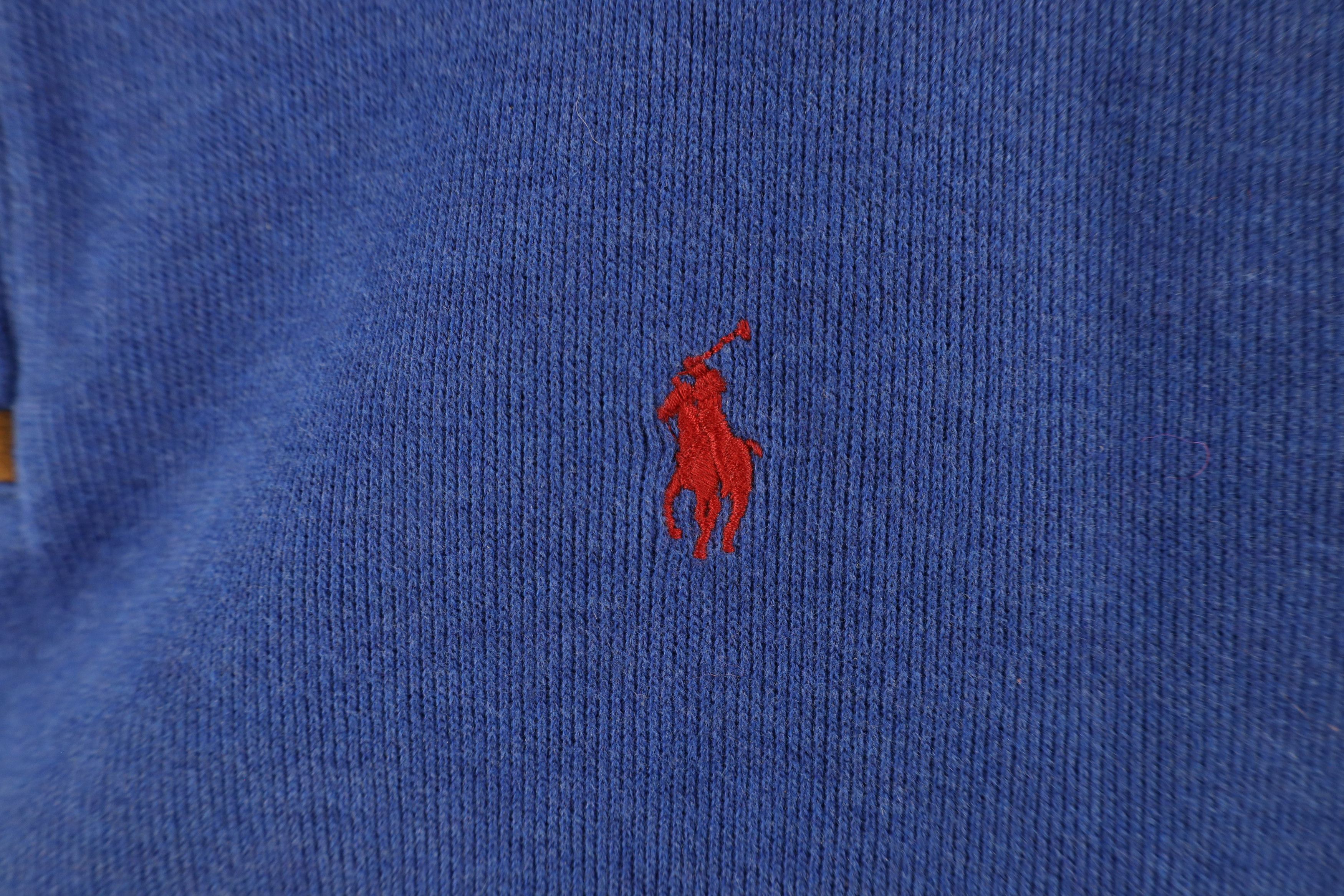 Ralph Lauren × Vintage Vintage 90s Ralph Lauren Cotton Ribbed Knit Half Zip Sweater Size US L / EU 52-54 / 3 - 4 Thumbnail
