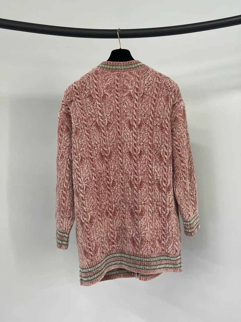 Chanel Chanel Pink velvet medium-length cardigan coat Size XS / US 0-2 / IT 36-38 - 2 Thumbnail
