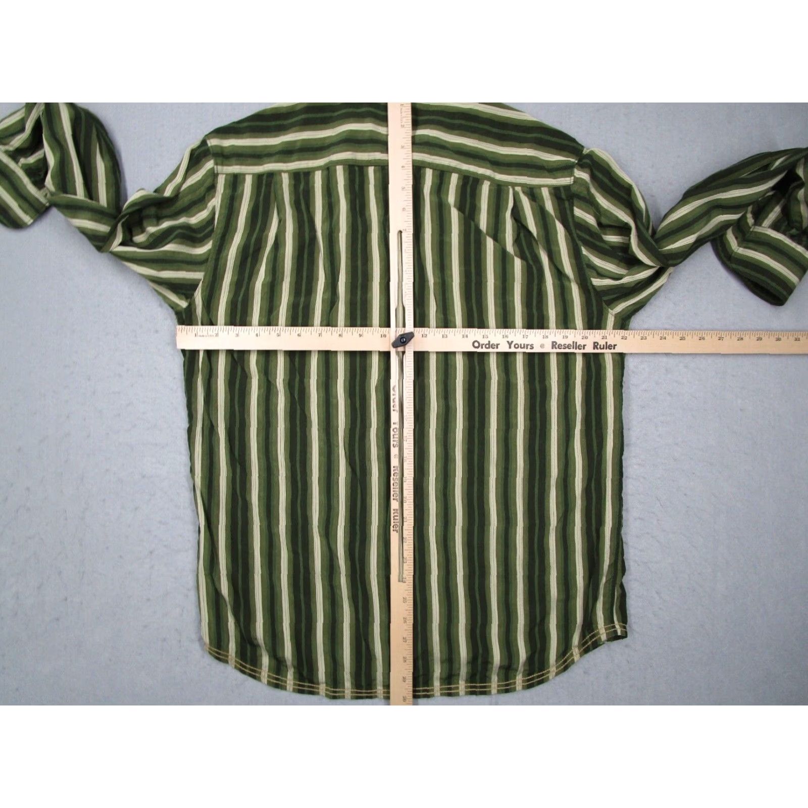 Tommy Bahama TOMMY BAHAMA Shirt Mens Medium Green Button Up Silk Wool Retro Casual Work Shirt Size US M / EU 48-50 / 2 - 6 Thumbnail