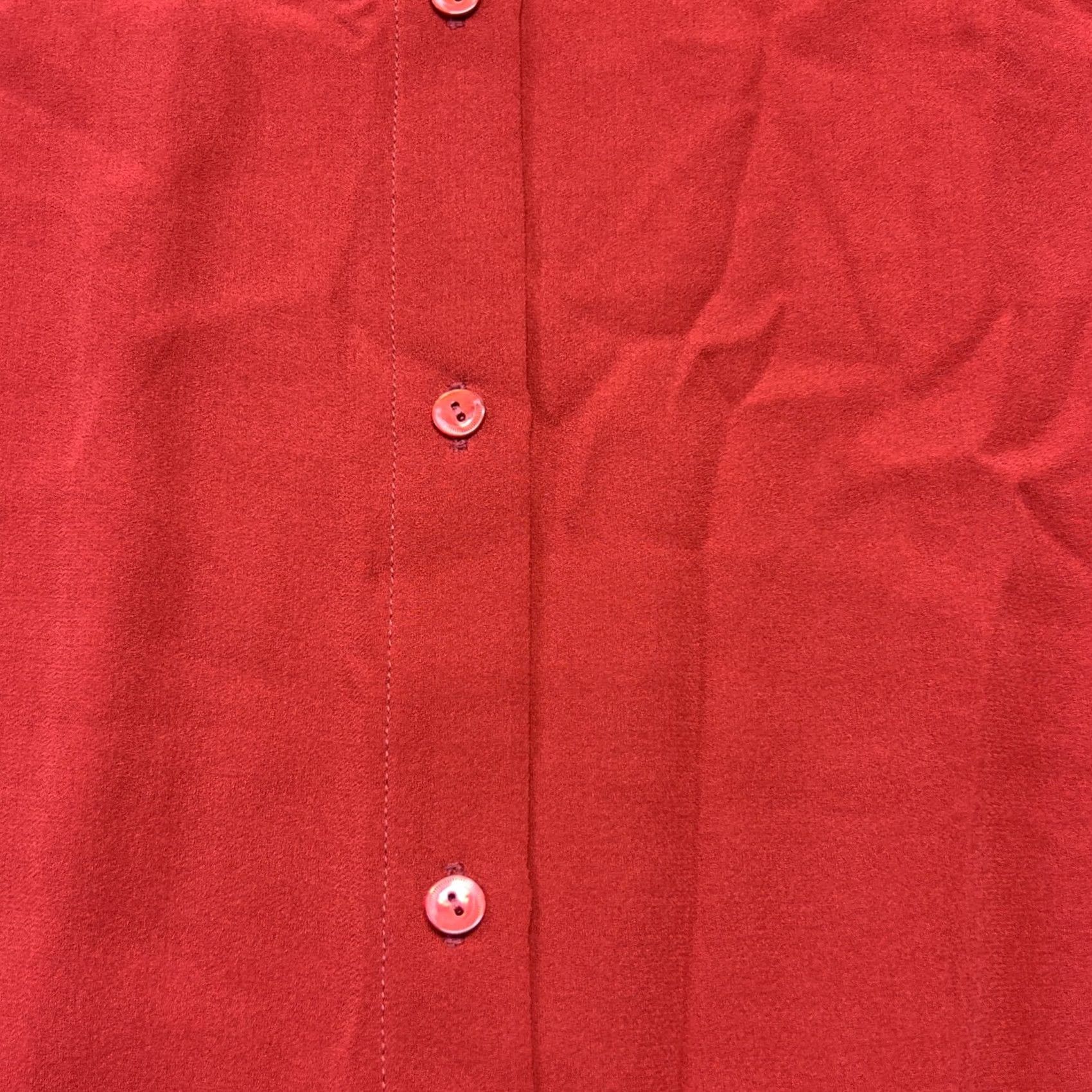 Eileen Fisher VINTAGE? No. Eileen Fisher Silk Blouse Tunic Red Sleeveless Button Front NWT Medium Longline Size L / US 10 / IT 46 - 6 Thumbnail