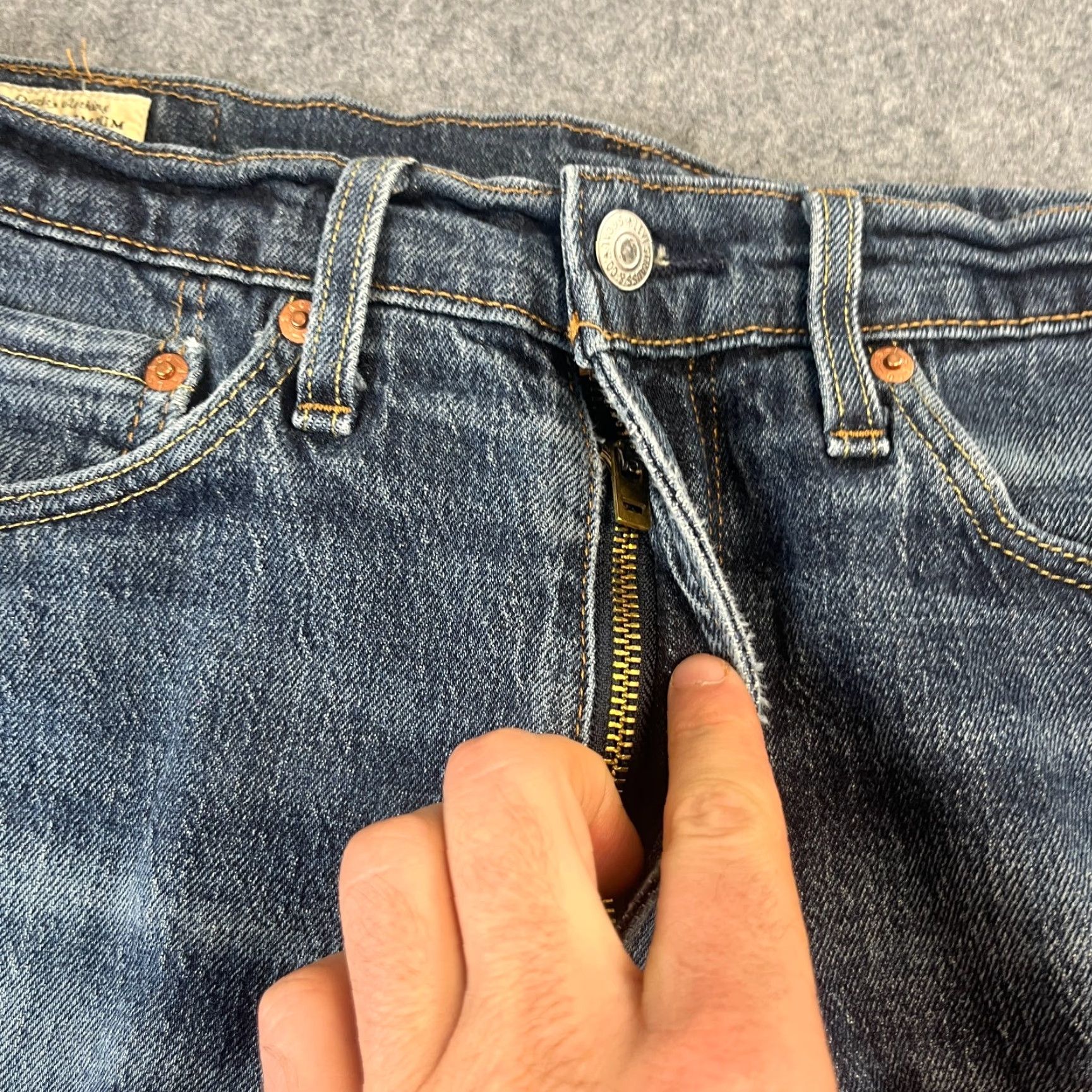 Levi's Levi's 514 Jeans Regular Straight 32 30 Dark Blue Whiskers Stretch Big E Mens Regular Denim Cotton Elastane Jeans | Levi's 514 Size US 32 / EU 48 - 7 Thumbnail