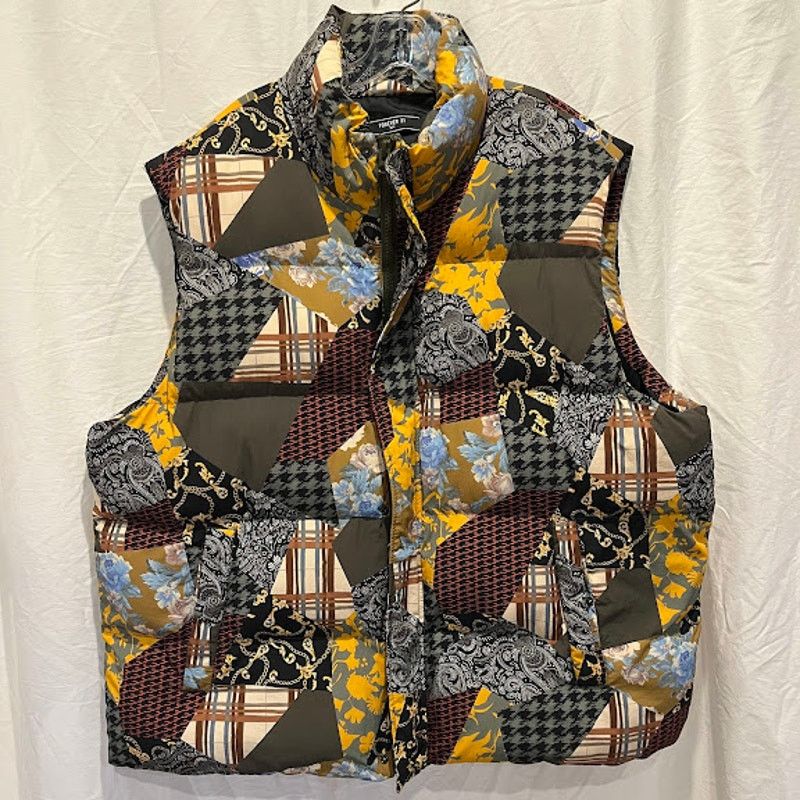 Forever 21 Forever 21 Patchwork Mens Puffer Vest Size 2XL Streetwear Size US XXL / EU 58 / 5 - 1 Thumbnail