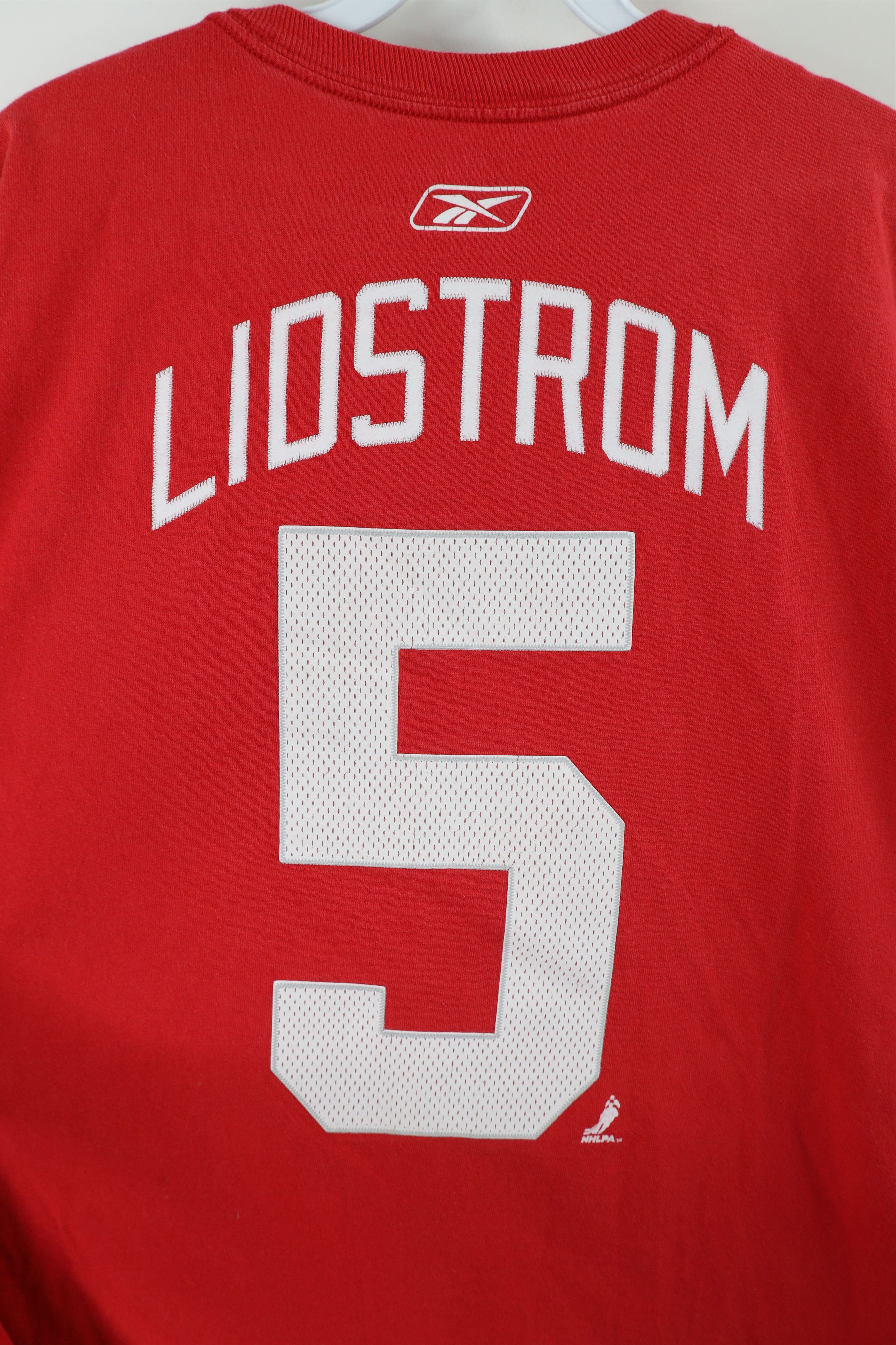 Reebok × Vintage Vintage Reebok Lidstrom Detroit Red Wings Jersey T-Shirt Size US L / EU 52-54 / 3 - 8 Thumbnail
