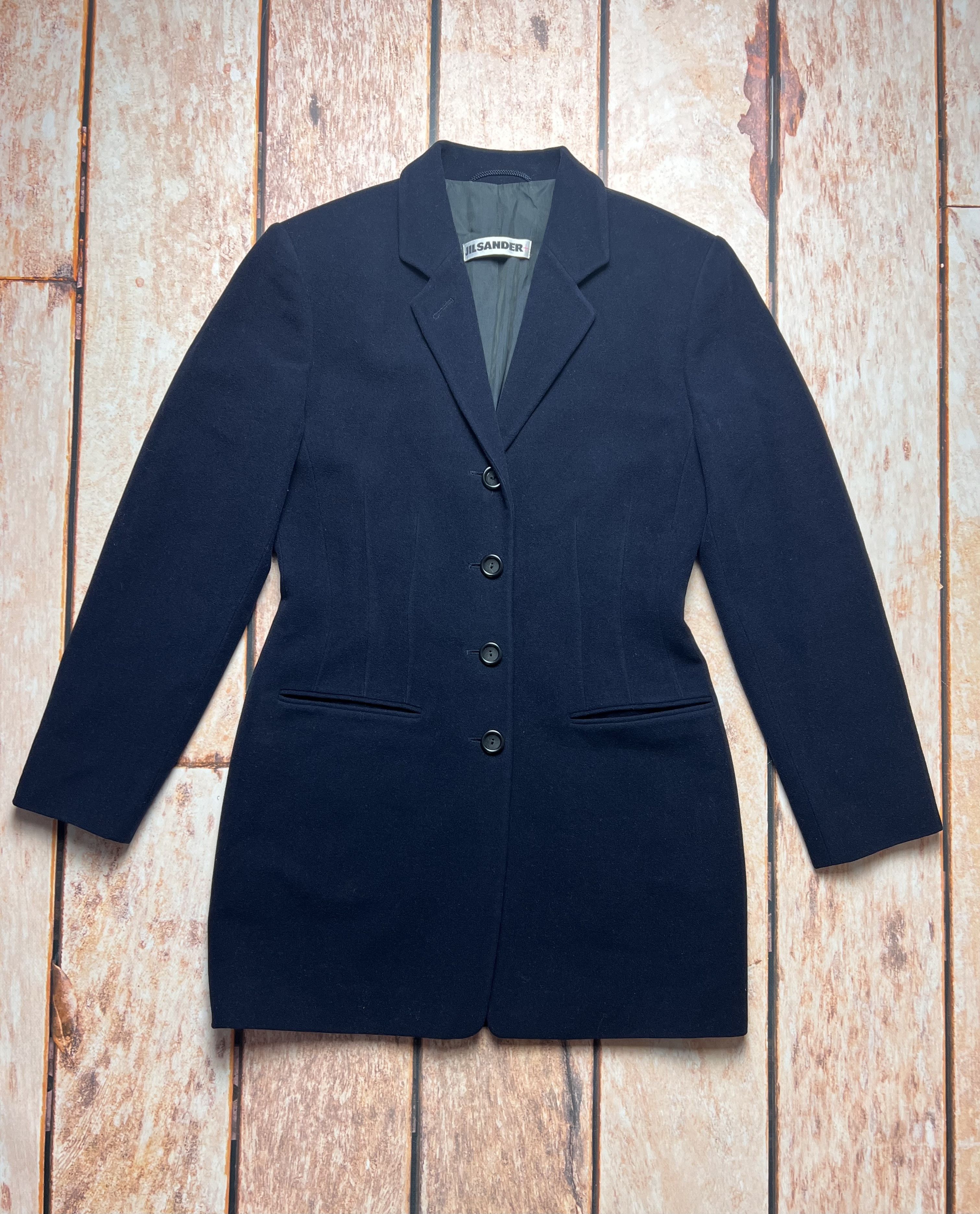 Image of Cashmere Wool x Jil Sander Coat Jacket Wool , Angora in Navy, Women's (Size XS)