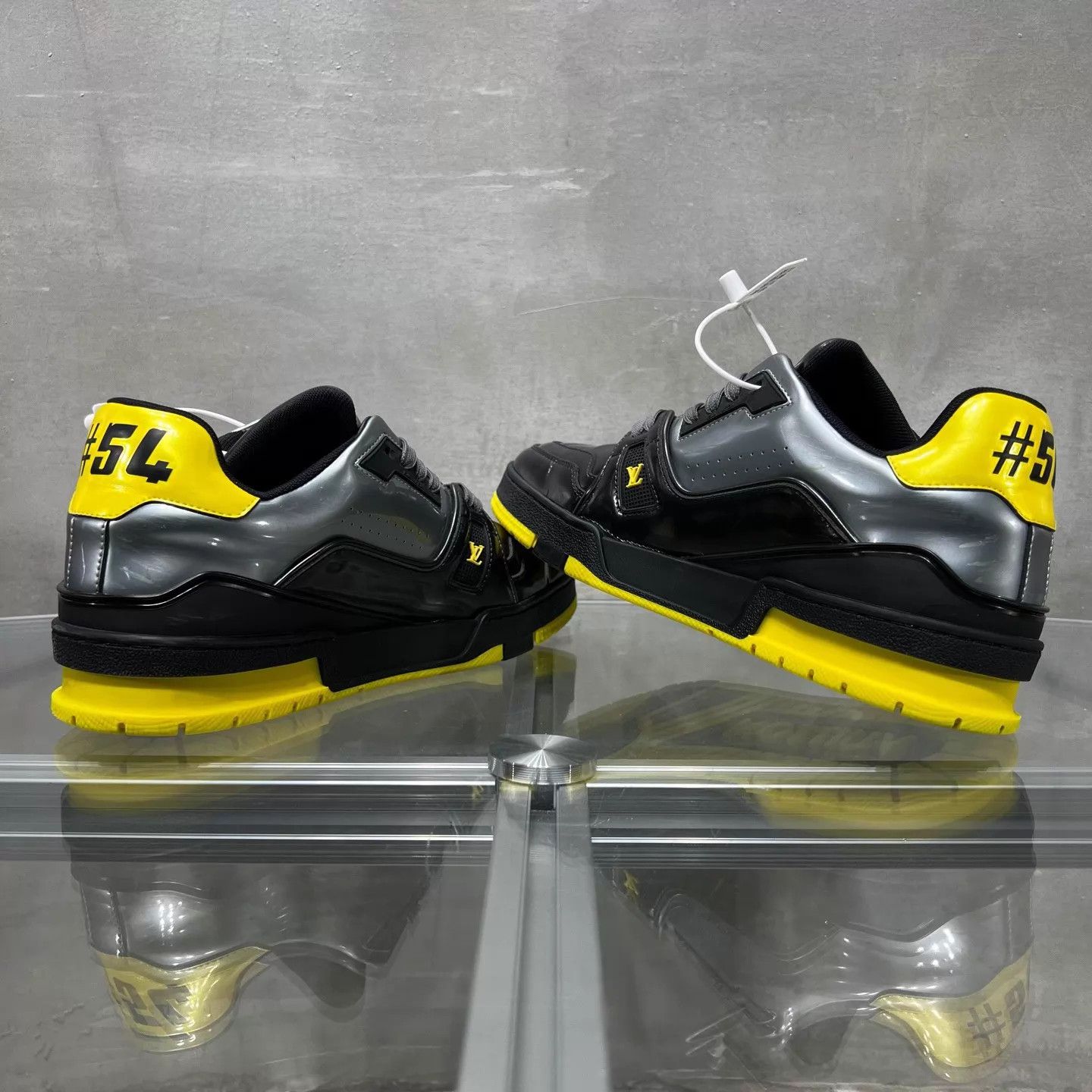 Louis Vuitton LV Trainer Black Yellow Patent Leather Batman UK6/40 Size US 7 / EU 40 - 5 Thumbnail