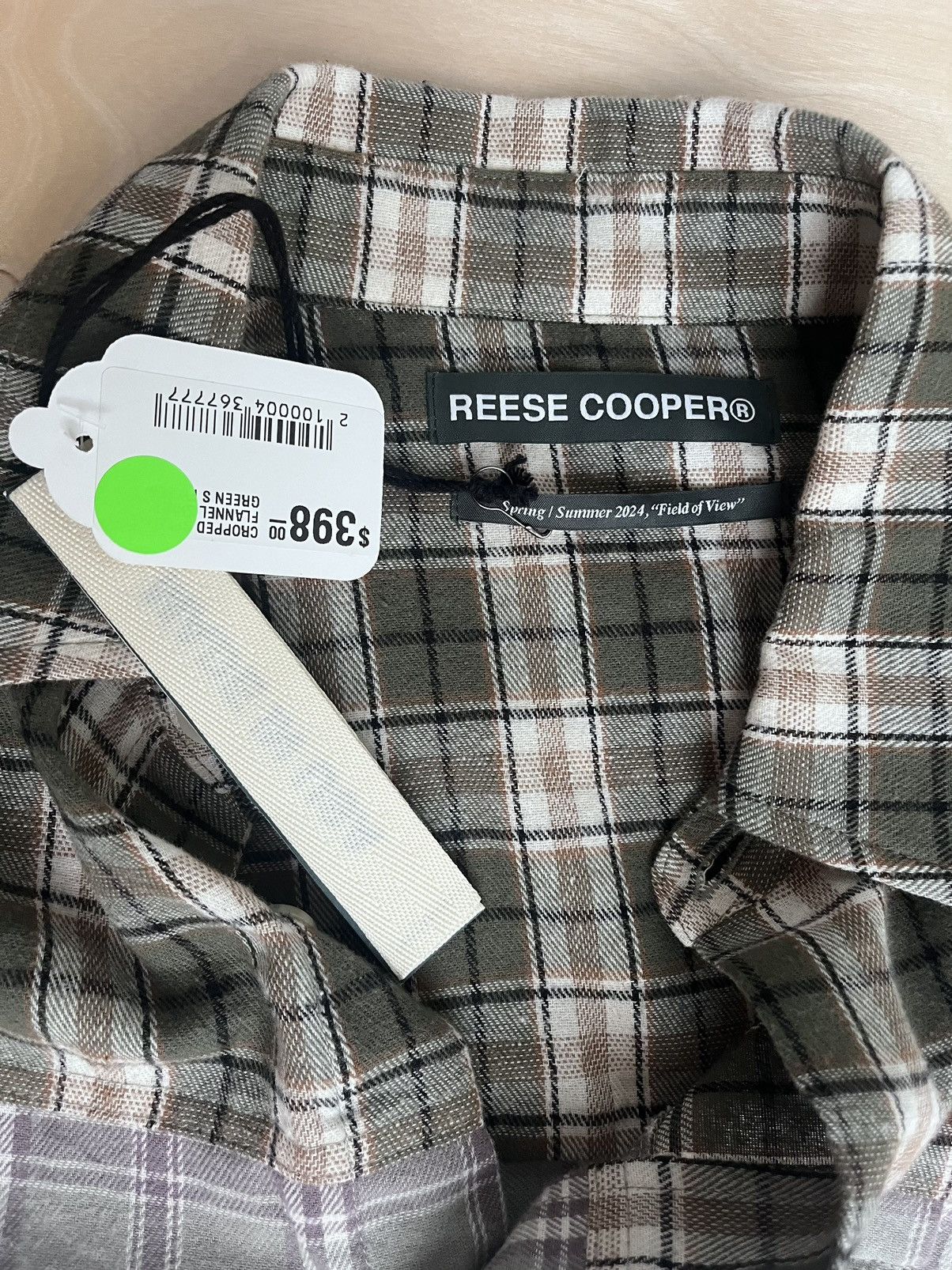 Reese Cooper ($400 Retail) Cropped Split Flannel Shirt In Green Size US S / EU 44-46 / 1 - 10 Thumbnail