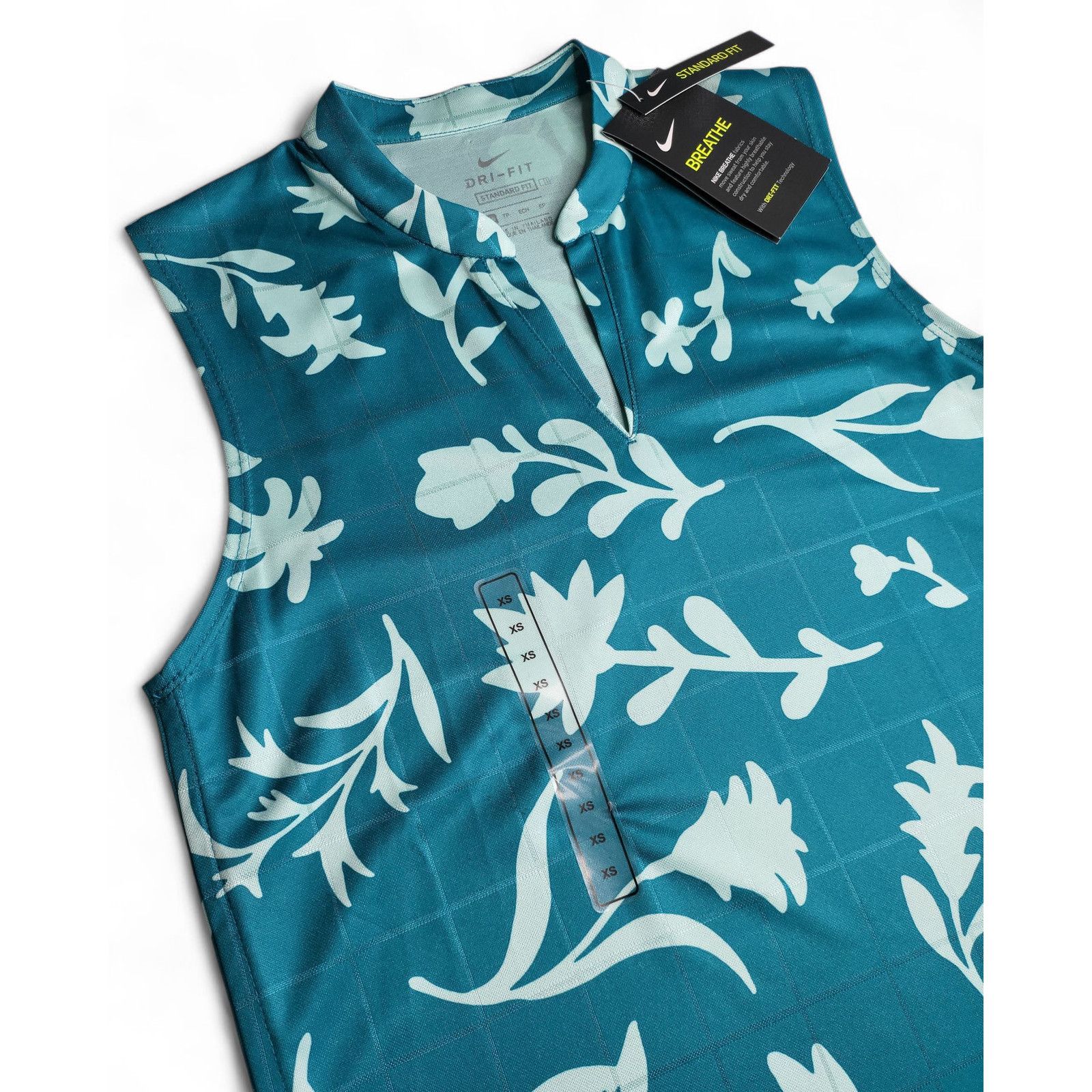 Nike NWT NIKE Breathe Floral Print Golf Pickleball Tennis Polo Size XS / US 0-2 / IT 36-38 - 8 Thumbnail