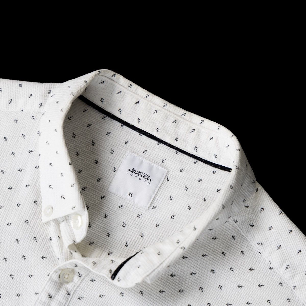 Burton Burton Menswear London Mens White Printed Button Down LS Size US XL / EU 56 / 4 - 4 Thumbnail