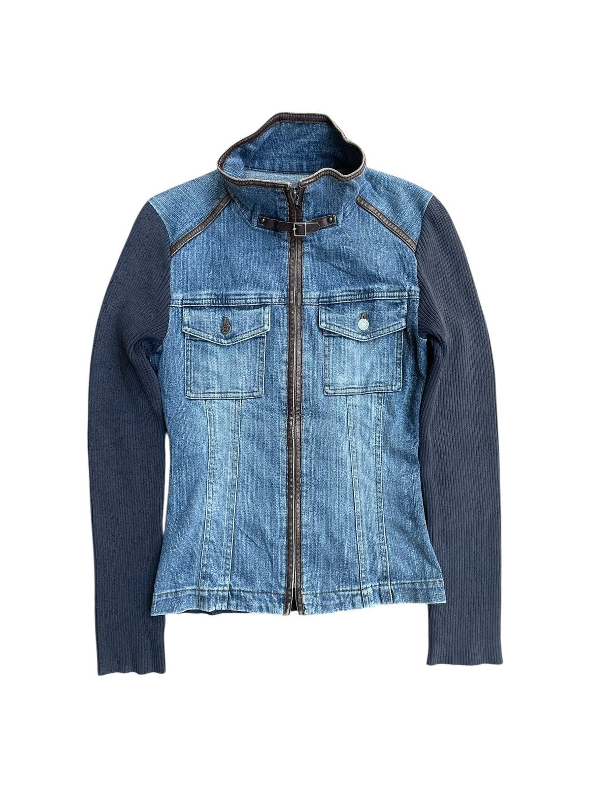 Other 2000s Bosch - Hybrid Denim Knit Jacket Futurist Emo Y2K Size US S / EU 44-46 / 1 - 2 Thumbnail