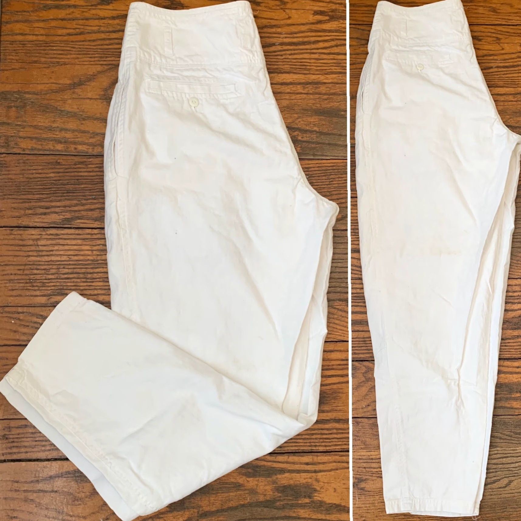Bugle Boy VINTAGE Bugle Boy Pants Men White Cotton 32 X 32 High Waist Tapered Leg Inseam 30 1/2” Zipper Fly 80s 90s Retro Casual Size US 32 / EU 48 - 3 Thumbnail