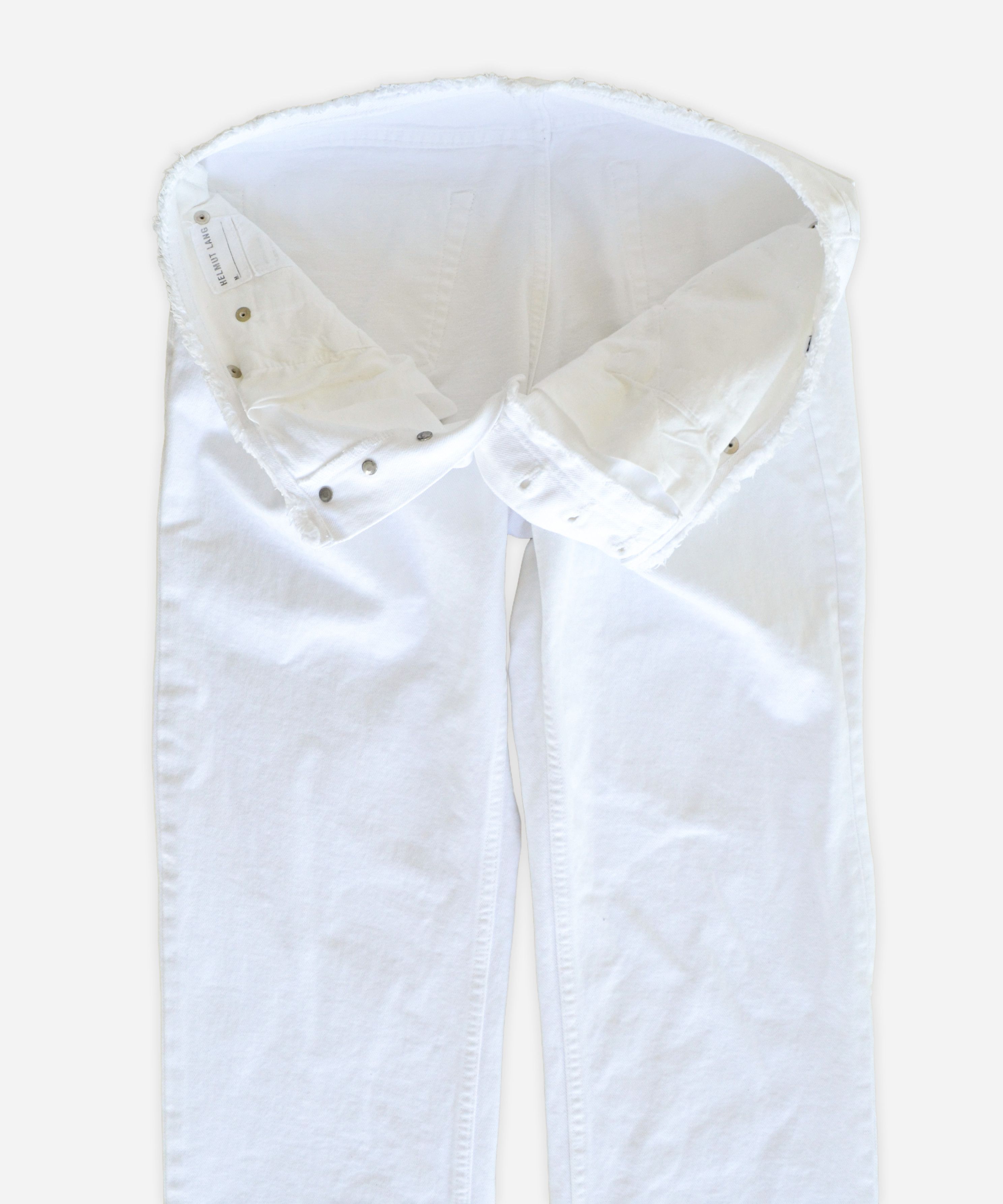 Helmut Lang 🔴 HELMUT LANG Jeans White Denim Pants 90s Cotton Pockets Size US 33 - 1 Thumbnail