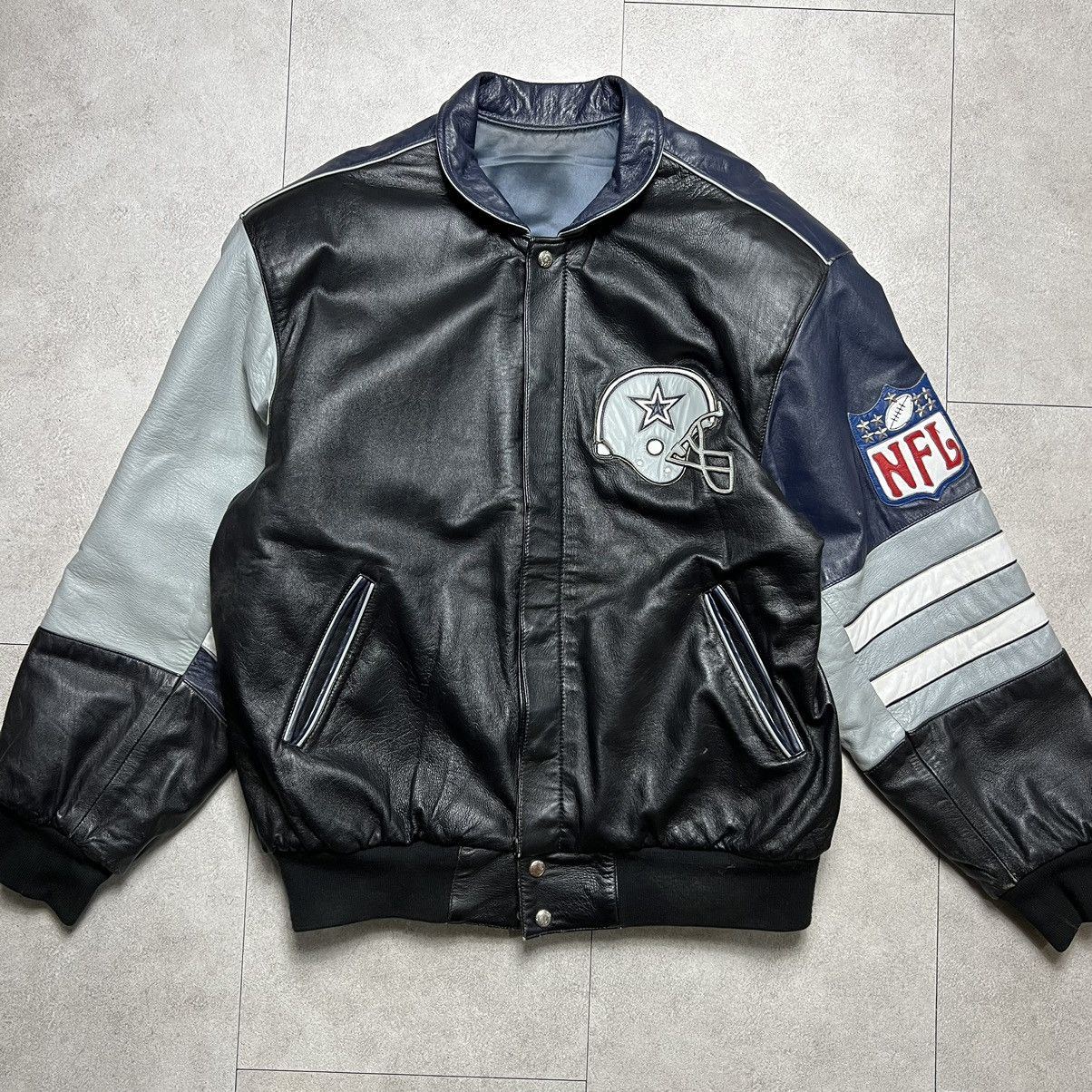 Jeff Hamilton × NFL Jeff Hamilton NFL Cow Boy Virsity Leather Bomber Jacket Size US L / EU 52-54 / 3 - 3 Thumbnail