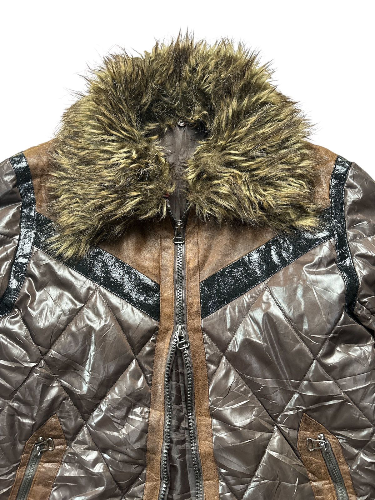 If Six Was Nine Tribal Fur Collar Quilted Jacket Size US M / EU 48-50 / 2 - 5 Thumbnail