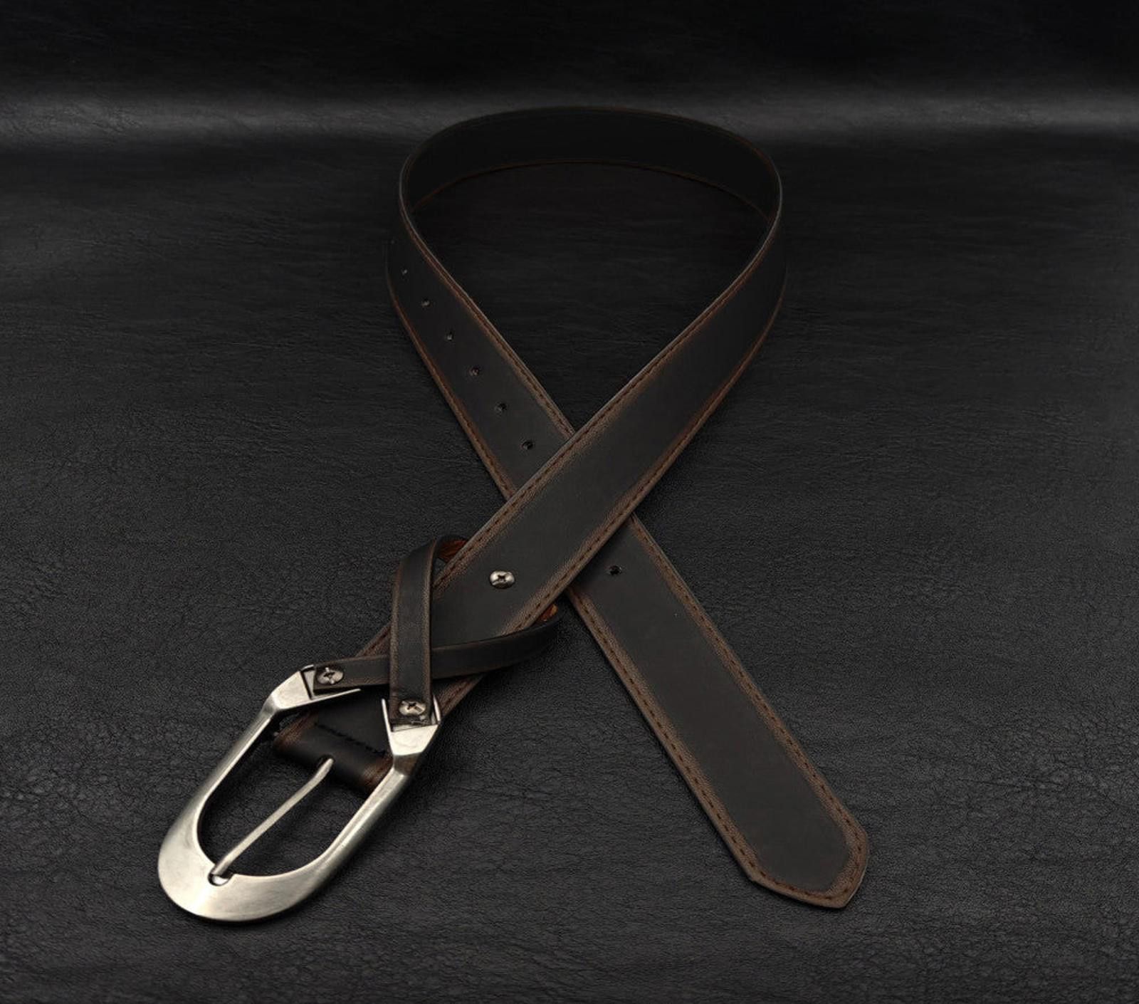 Other Premium Leather Belt with Unique Buckle Size ONE SIZE - 2 Thumbnail
