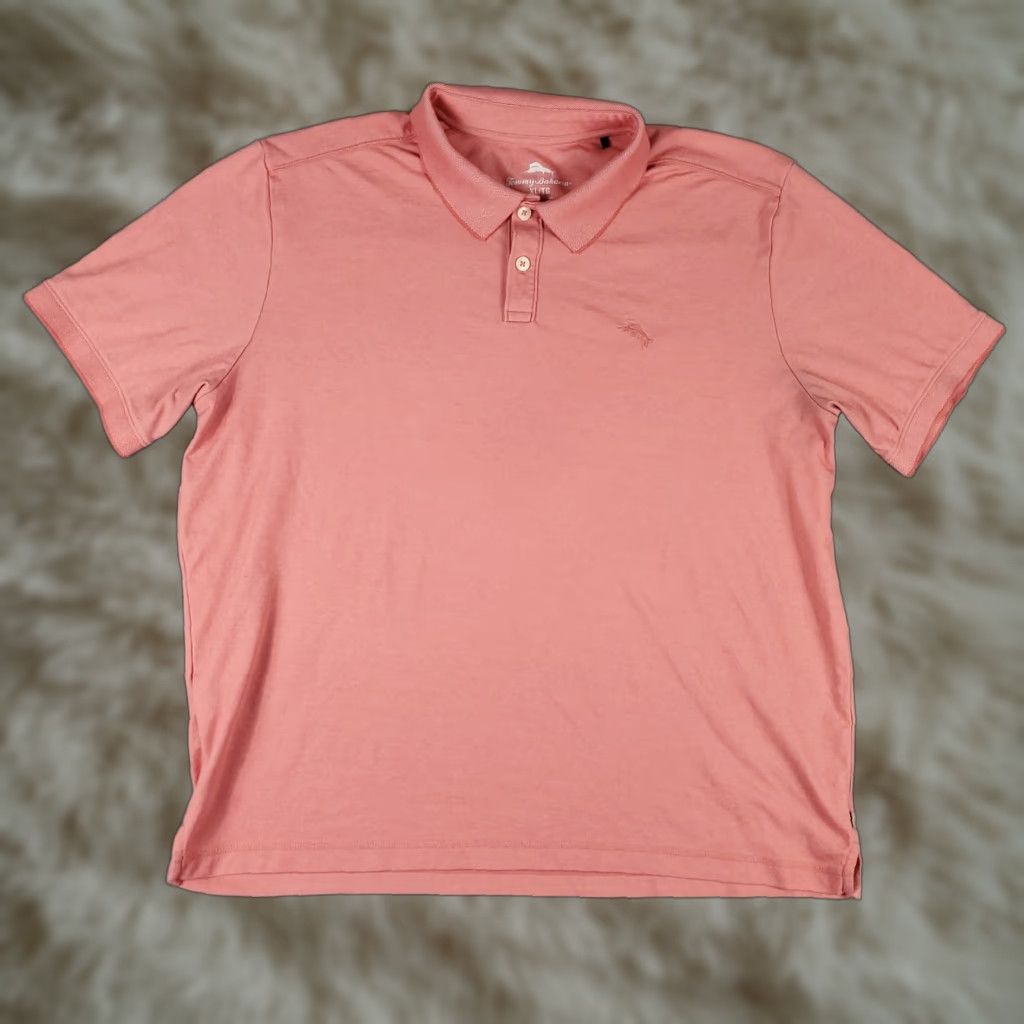 Tommy Bahama VINTAGE Tommy Bahama Polo Shirt Mens XL Pink Marlin Casual Short Sleeve Shirt Adult XL Pink Logo Button Collar Modern Preppy Sports Mens Size US XL / EU 56 / 4 - 1 Thumbnail