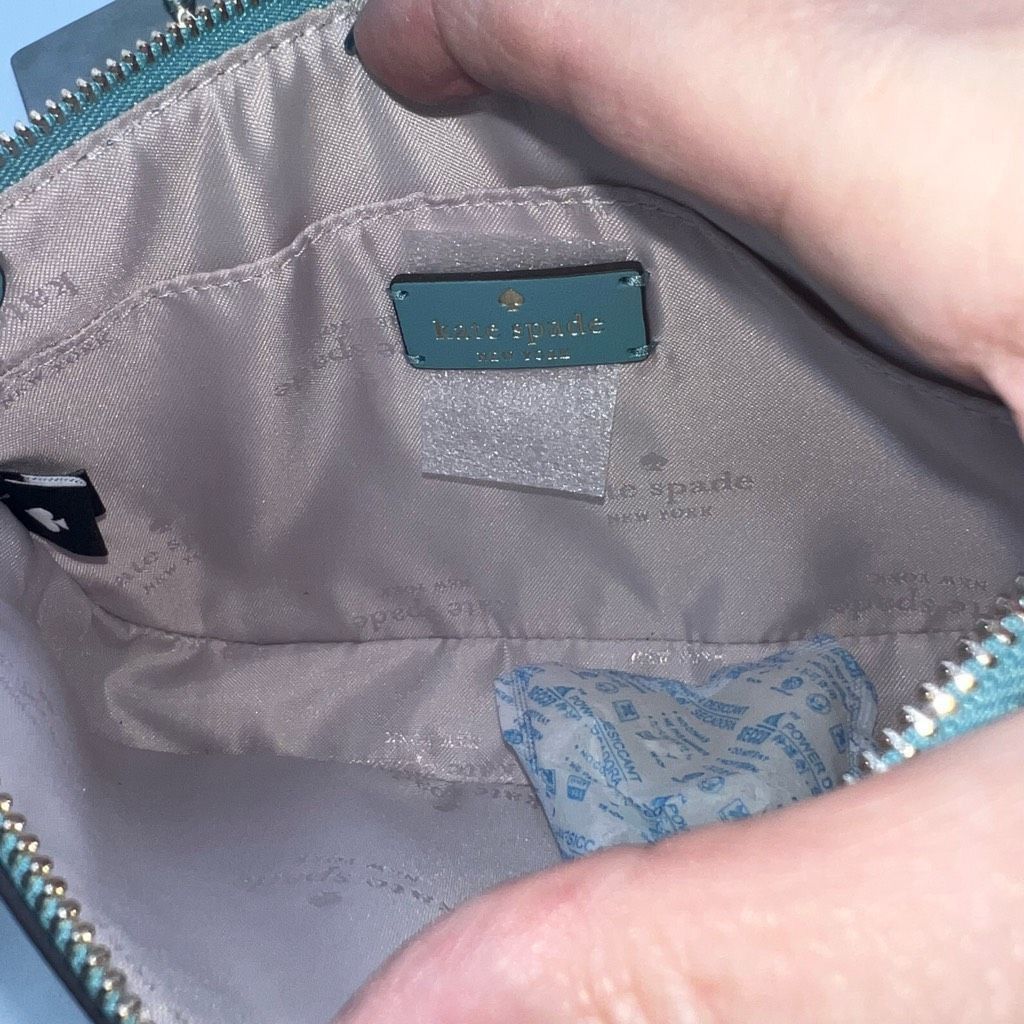 Kate Spade Kate Spade Small Saffiano PVC Crossbody in Smokey Blue Size ONE SIZE - 8 Thumbnail