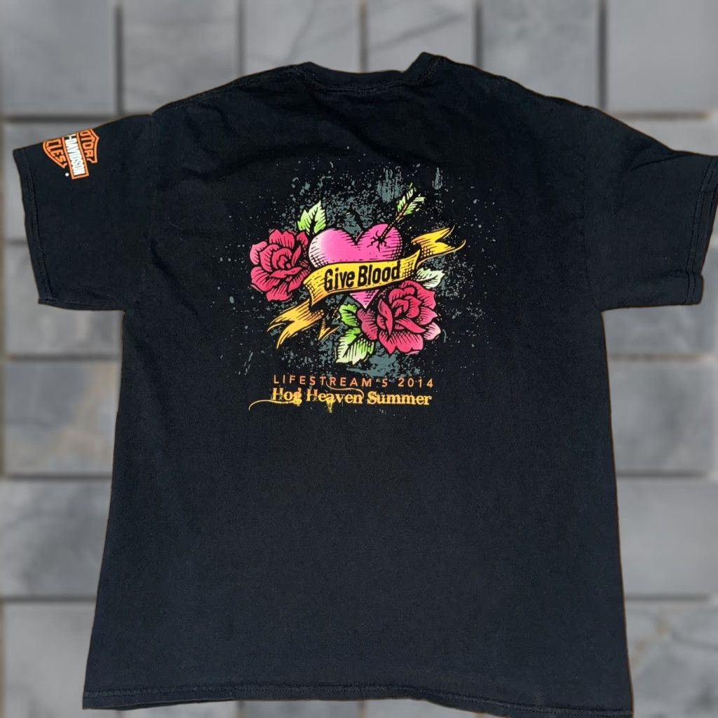 Harley Davidson VINTAGE Harley-Davidson Live Stream T-Shirt Mens 20.5 Black Ed Hardy 2000s Concert Graphic Shirt Size US XXL / EU 58 / 5 - 1 Thumbnail