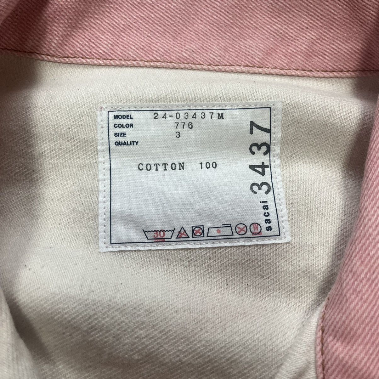 Sacai sacai 2024 Pink denim jacket size 3 Rare Size US XL / EU 56 / 4 - 8 Thumbnail
