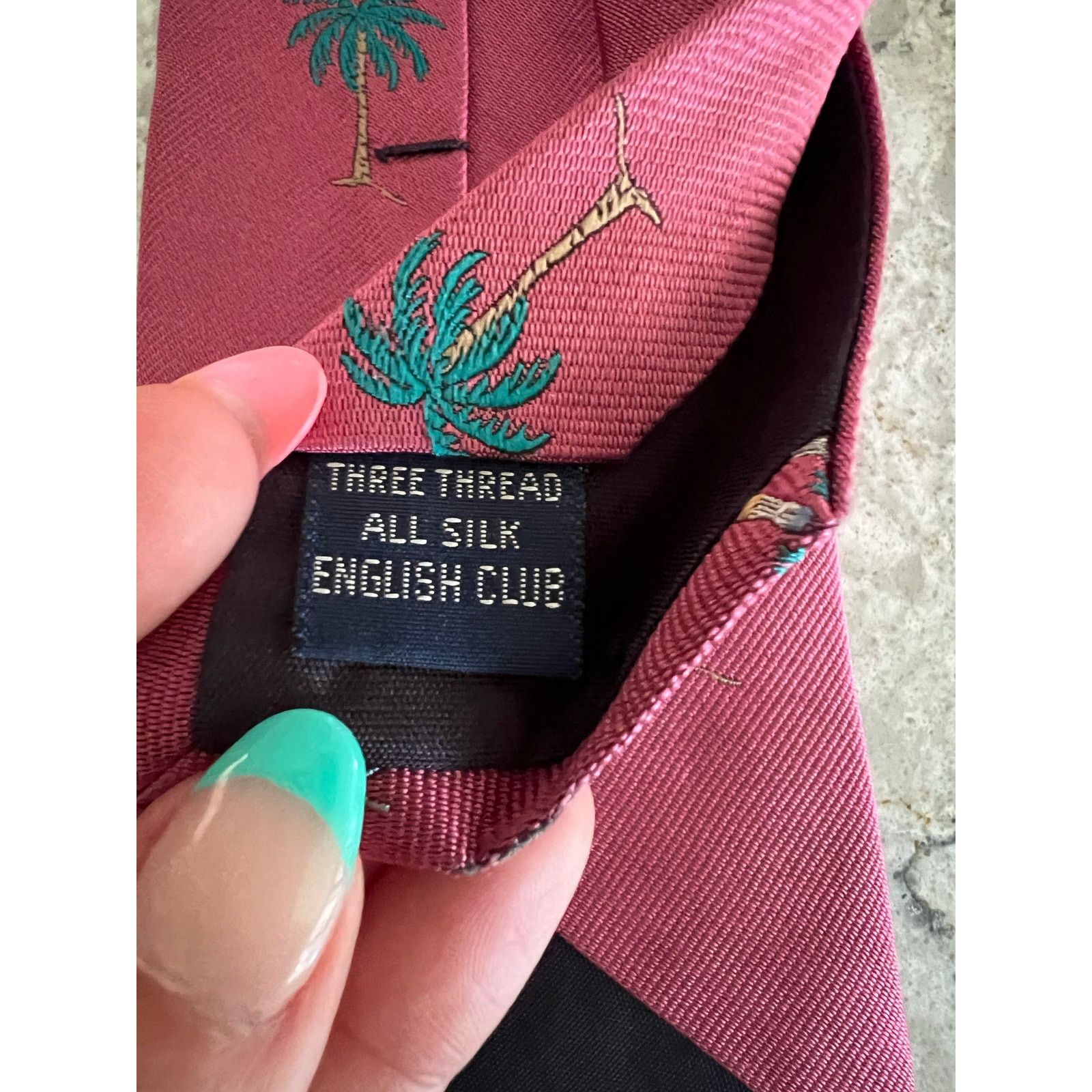 Vintage Vintage David Wood Golf Themed Silk Neck Tie Palm Trees Golf Size ONE SIZE - 5 Thumbnail