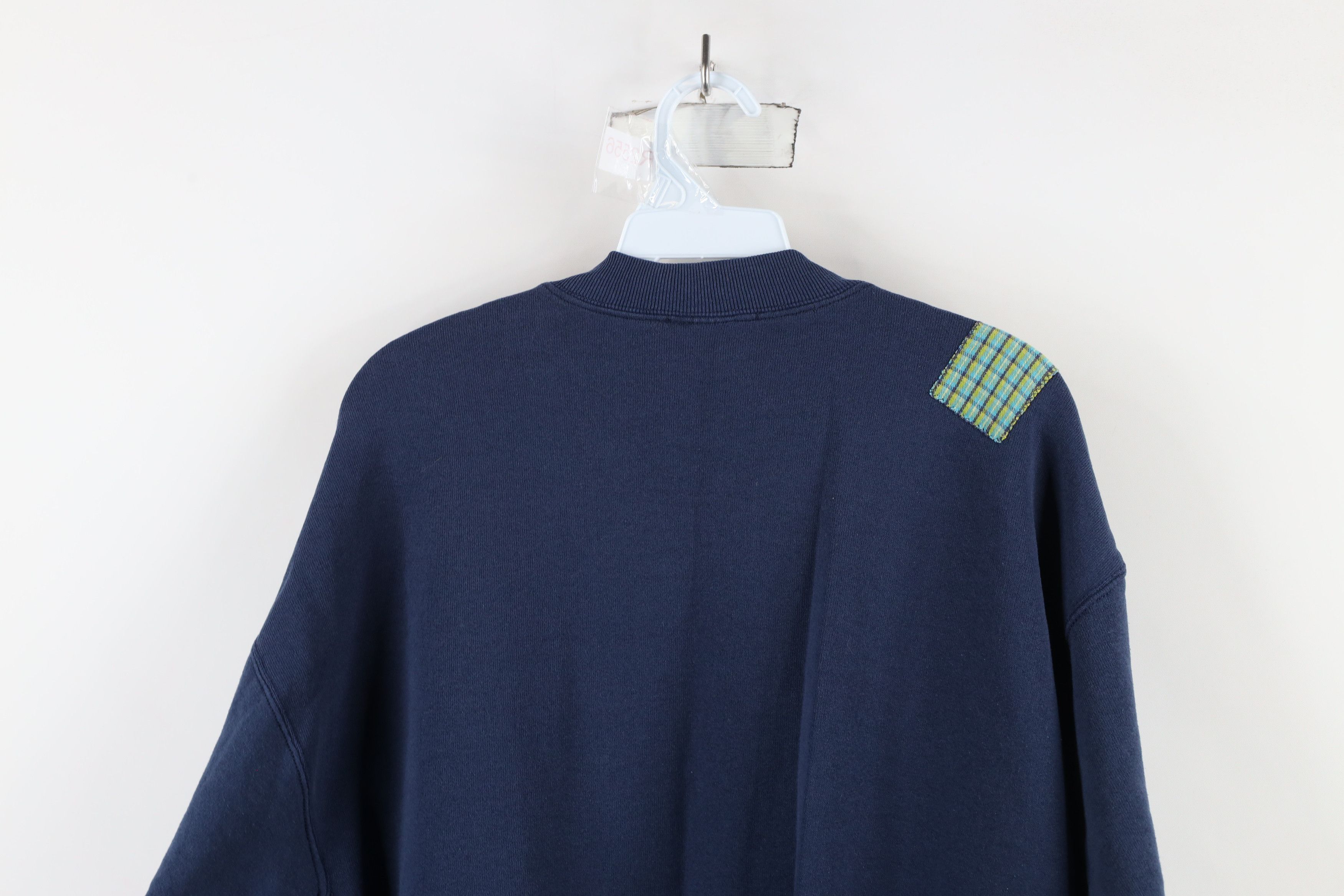 Vintage Vintage 90s Streetwear Patchwork Jean Pocket Sweatshirt Size L / US 10 / IT 46 - 13 Thumbnail